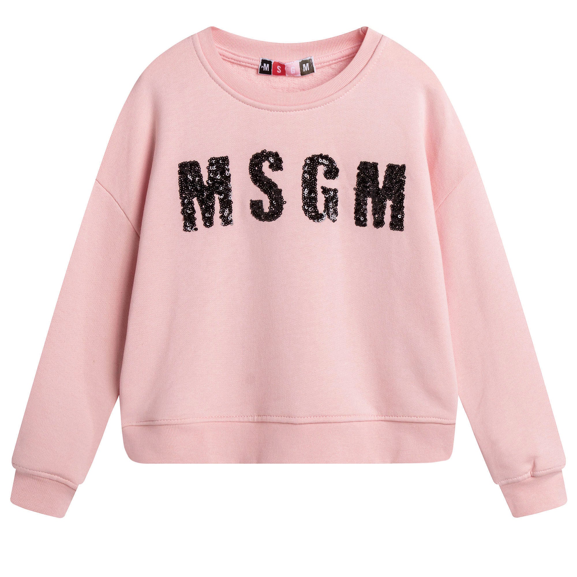 Girls Pink Embroidered Brand Cotton Sweatshirt - CÉMAROSE | Children's Fashion Store - 1