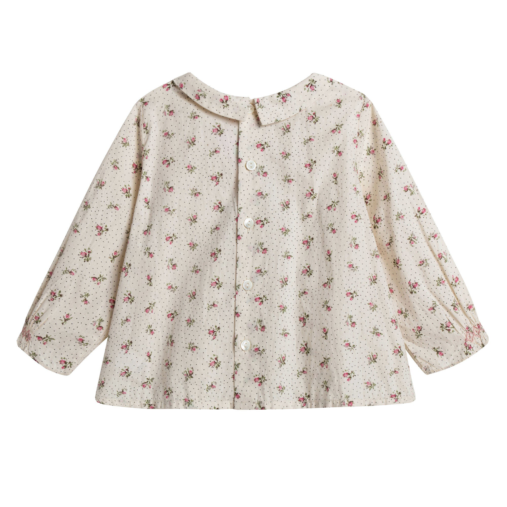 Baby Girls Dusky Pink Allover Flower Printed Trims Blouse - CÉMAROSE | Children's Fashion Store - 2
