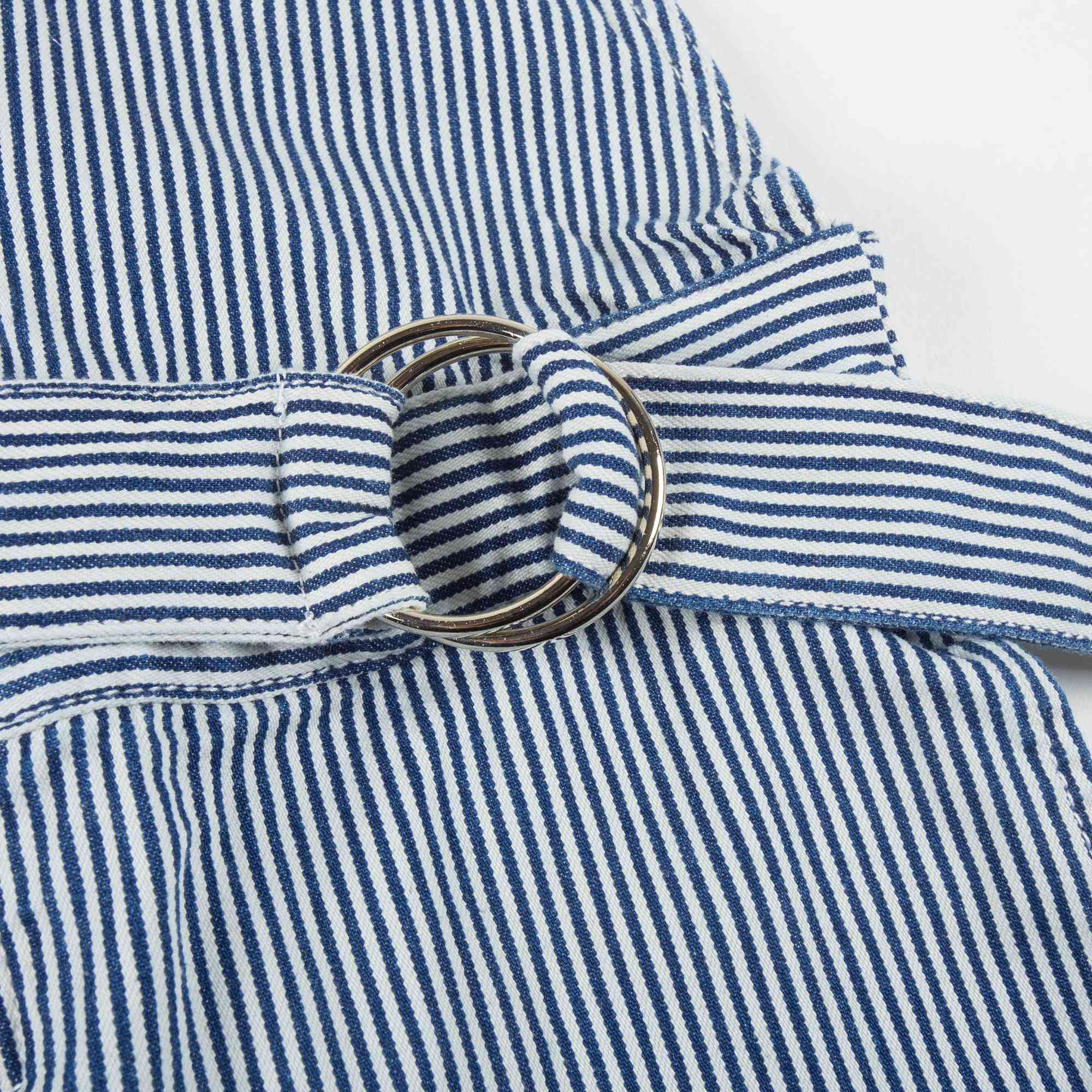 Girls Blue Striped Cotton Trousers