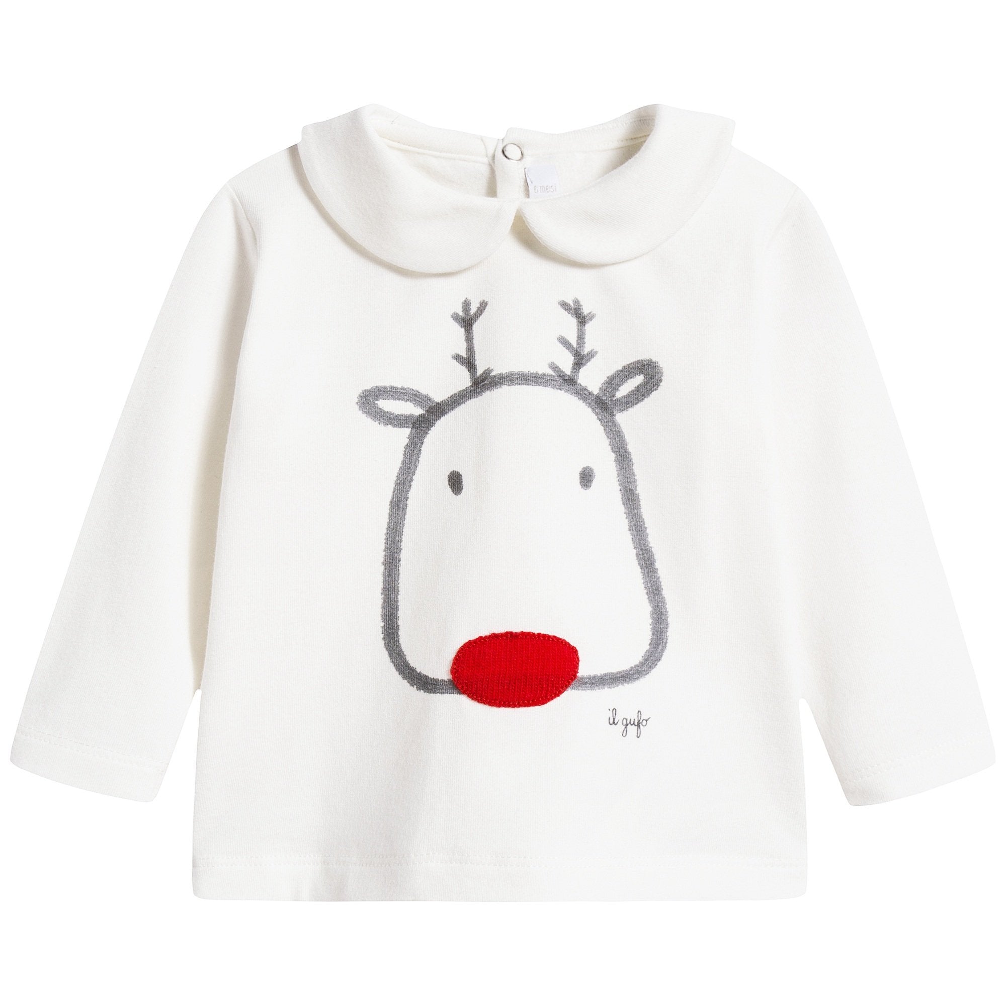 Baby Girls Milk & Red Cotton T-shirt