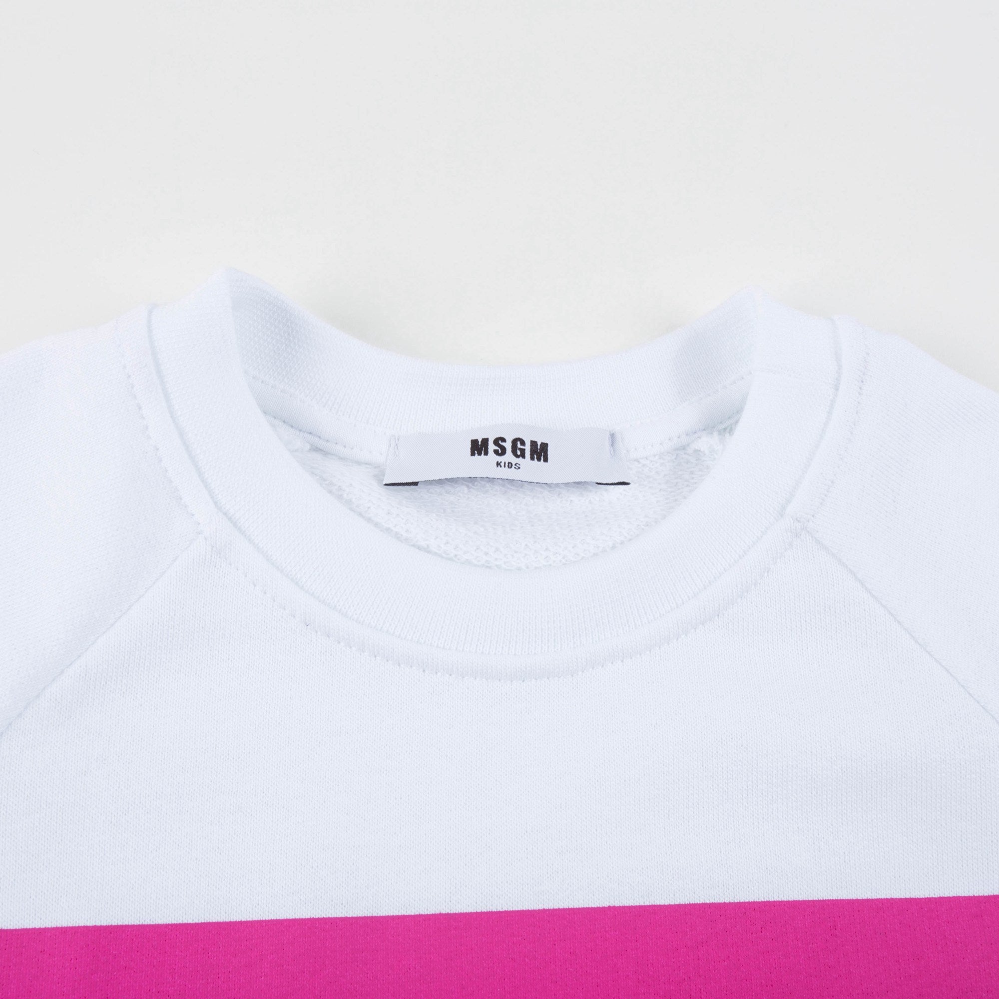 Girls White Logo Cotton Over Swea T-shirt