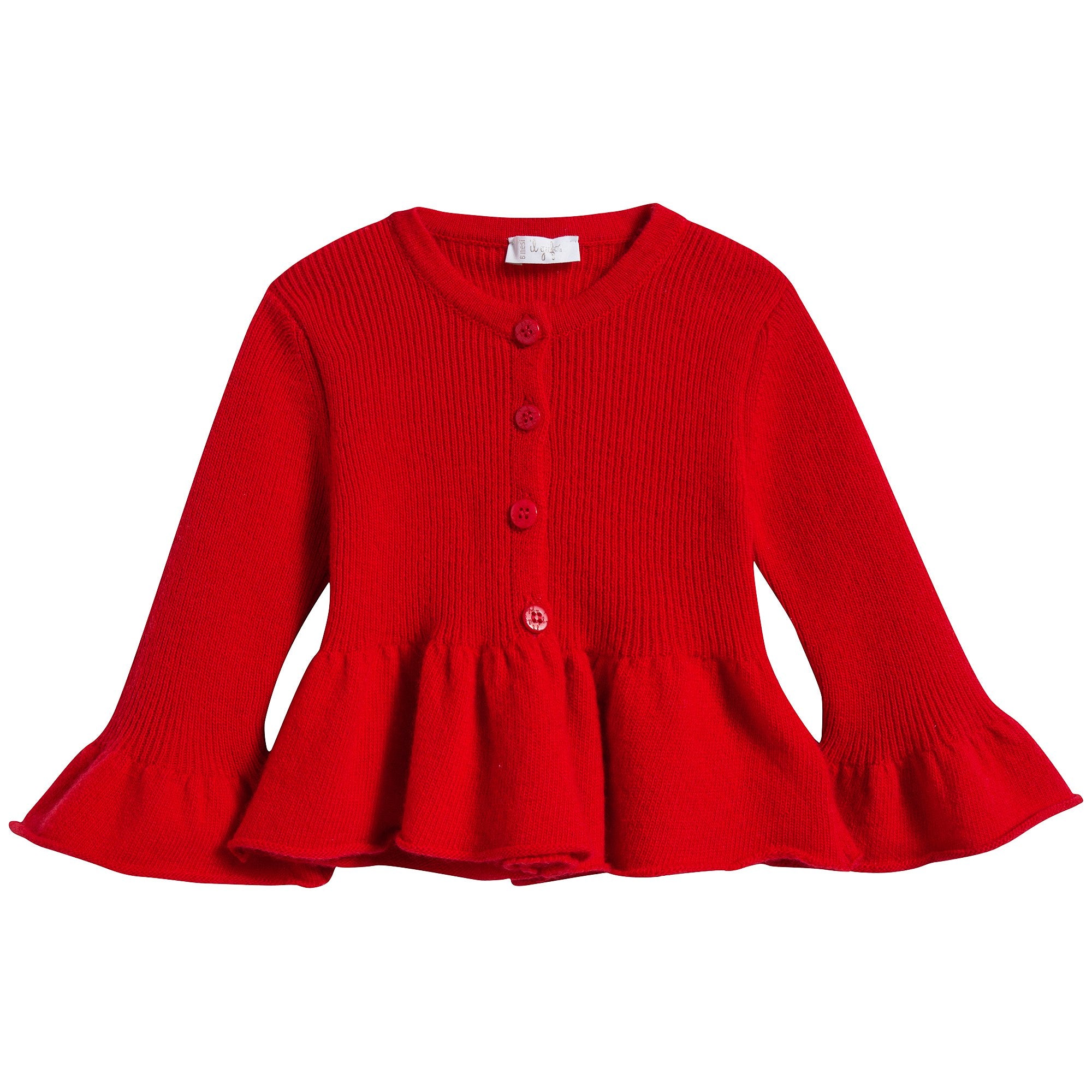 Baby Girls Poppy Red Wool Cardigan