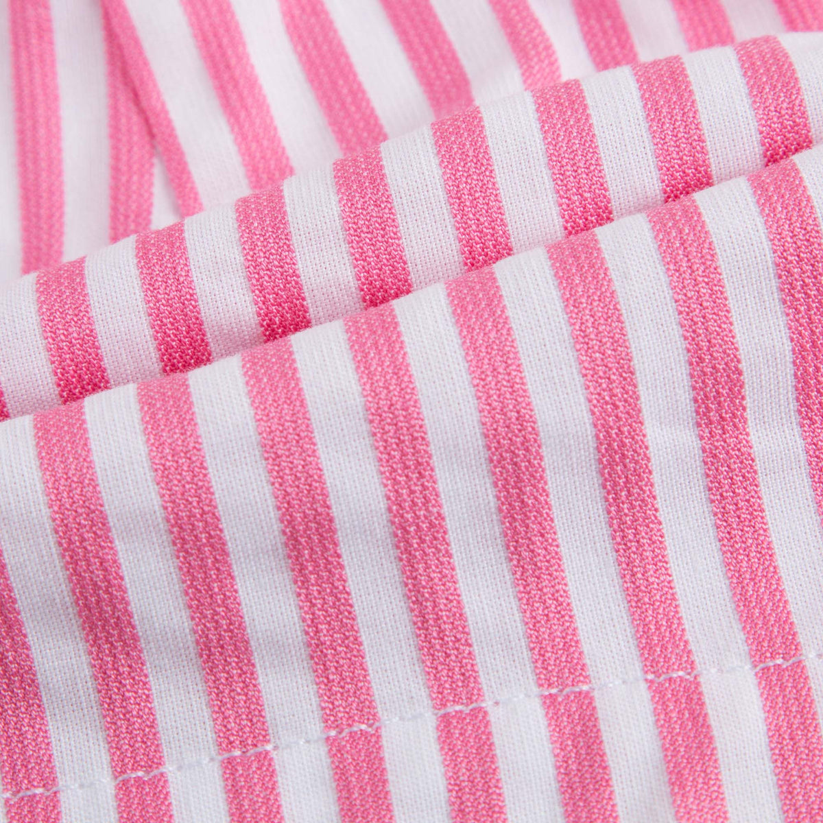 Short rose et blanc à rayures pour fille