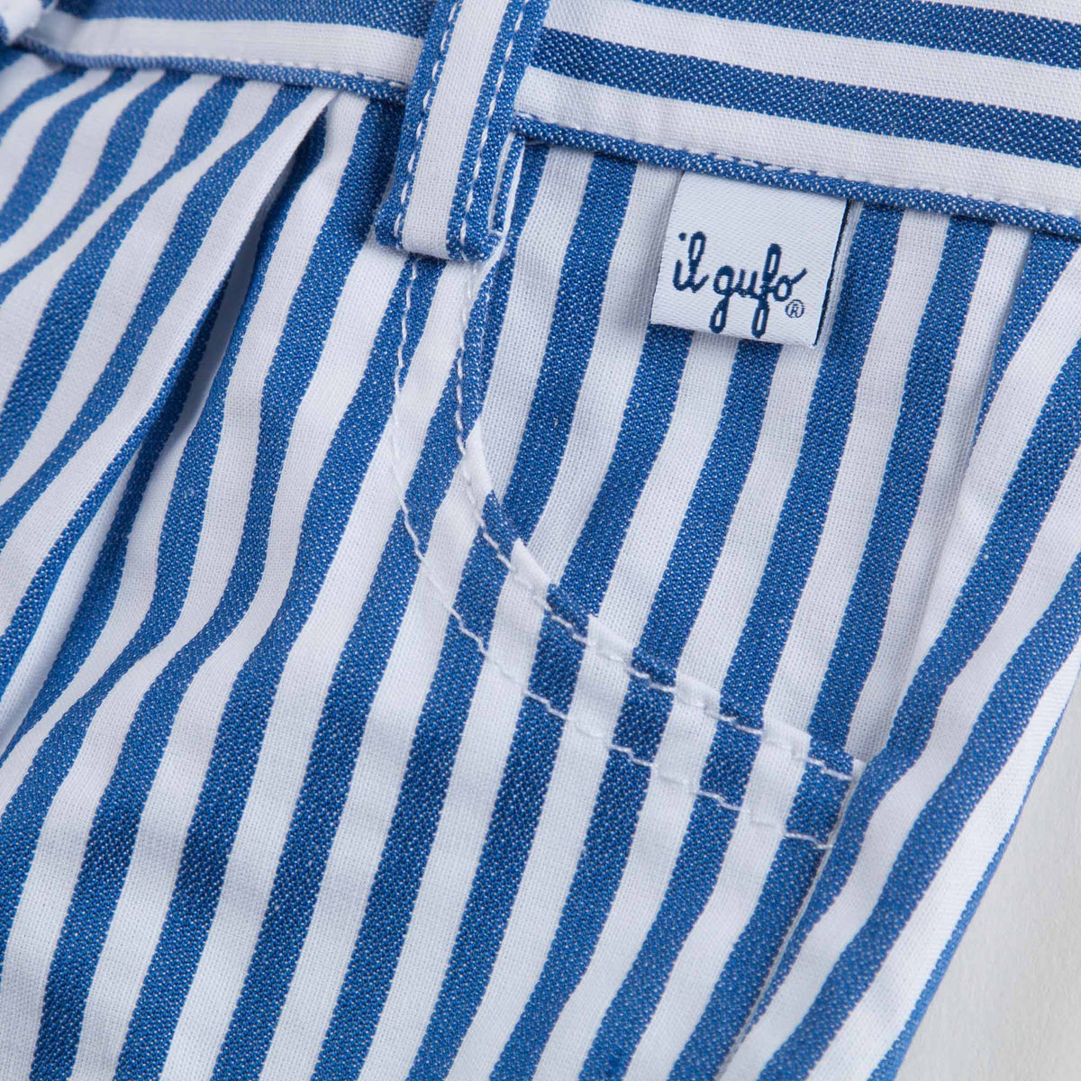 Shorts rayés bleu et blanc pour fille
