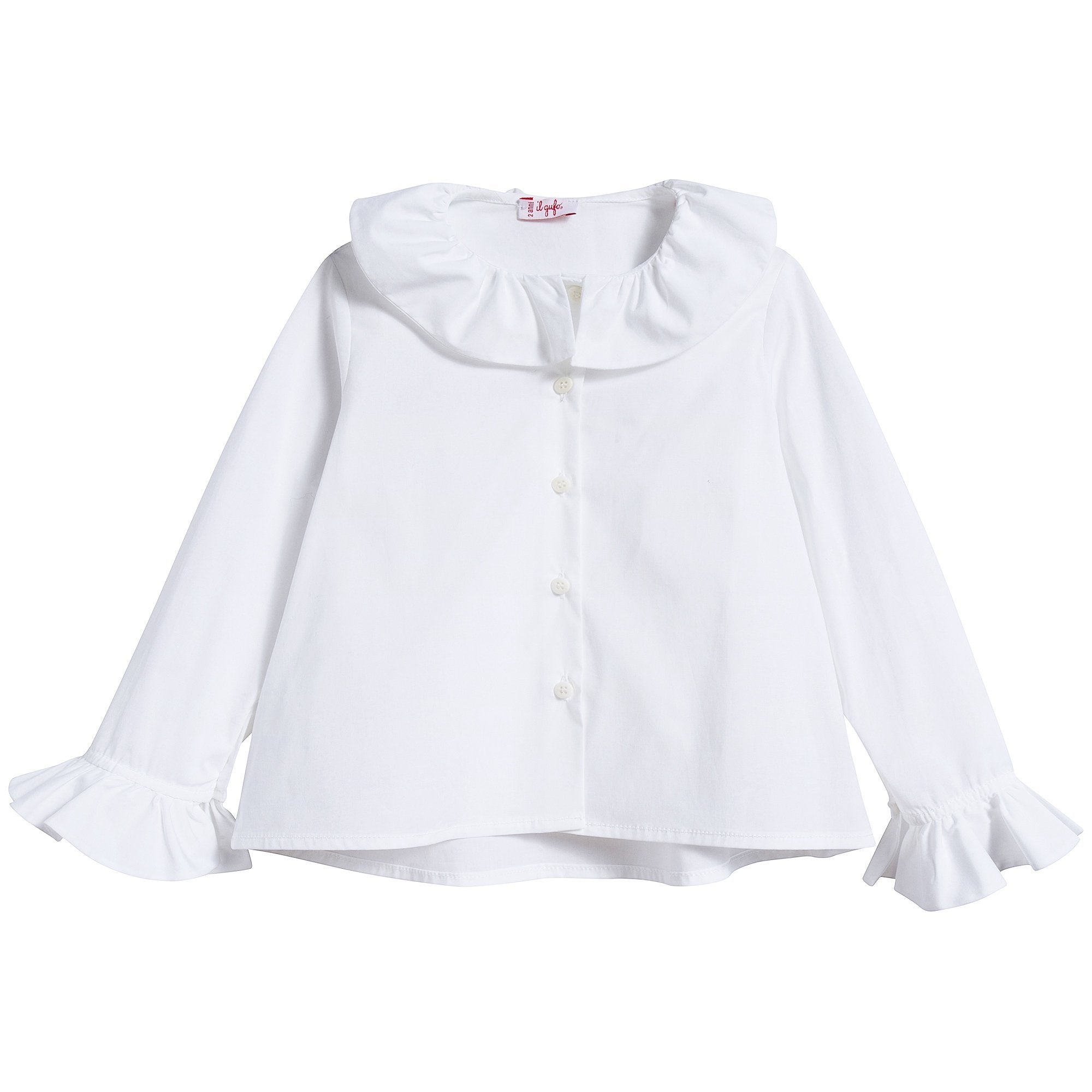 Girls White Cotton Shirt
