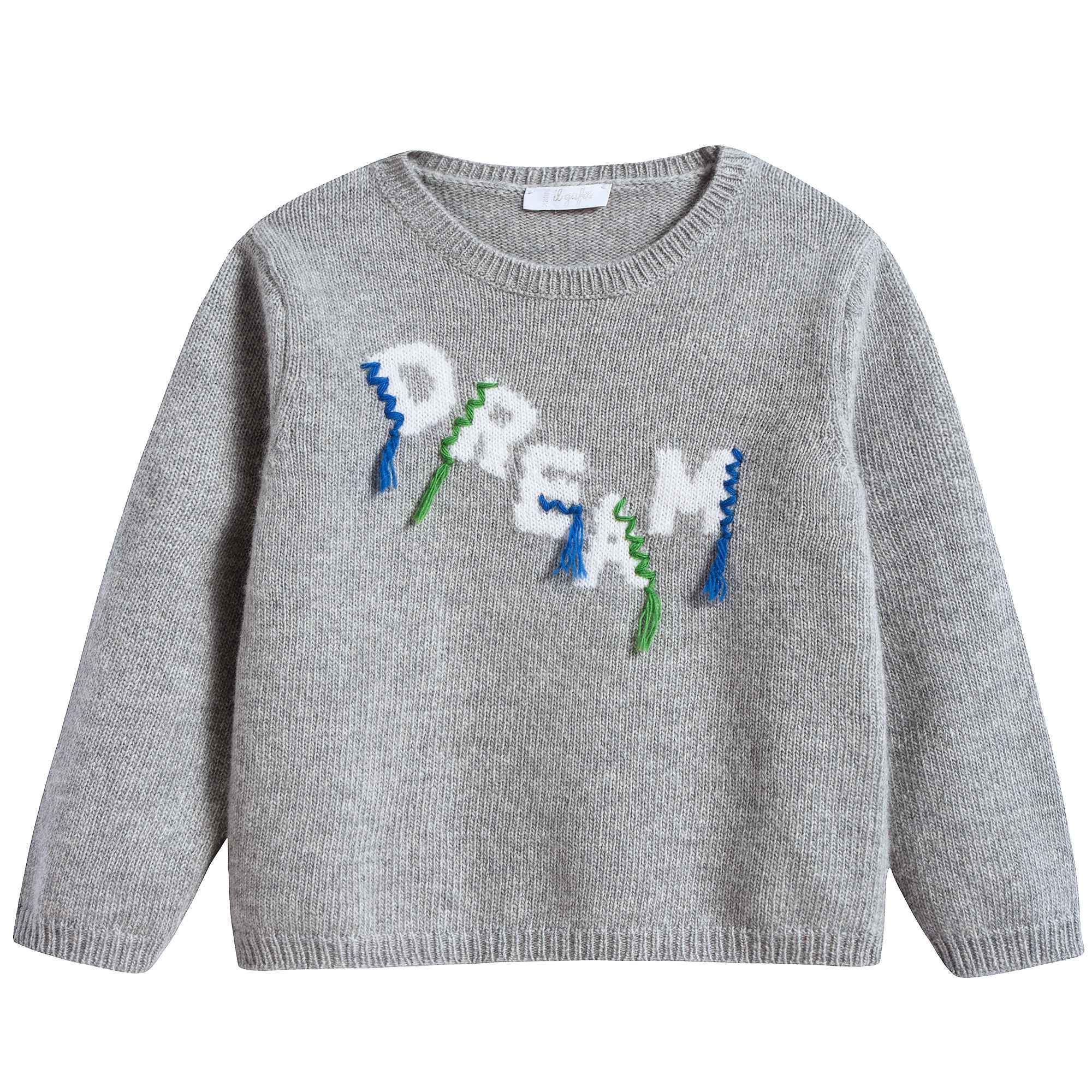 Girls Grey Wool Sweater