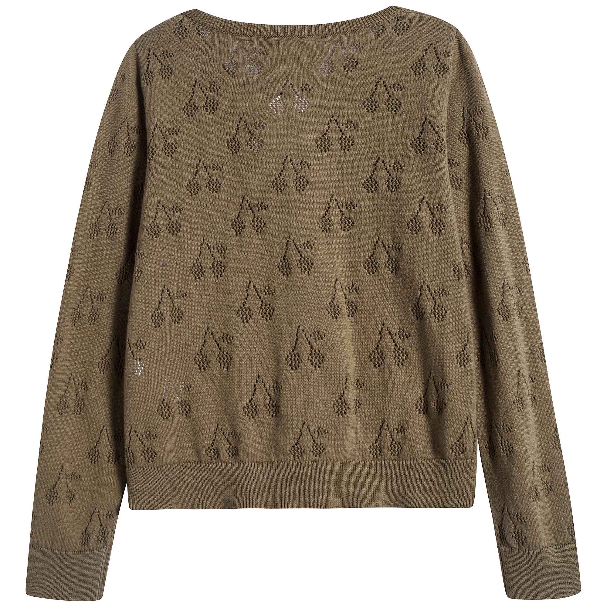 女童灰褐色针织开衫