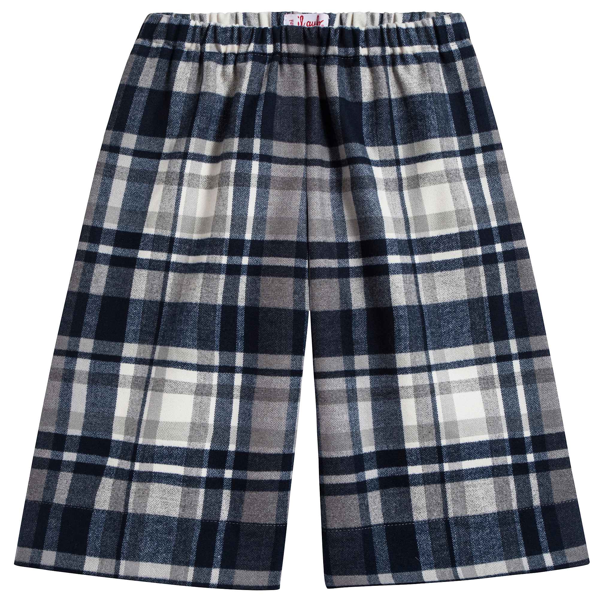 Girls Steel Grey Check Trouesers