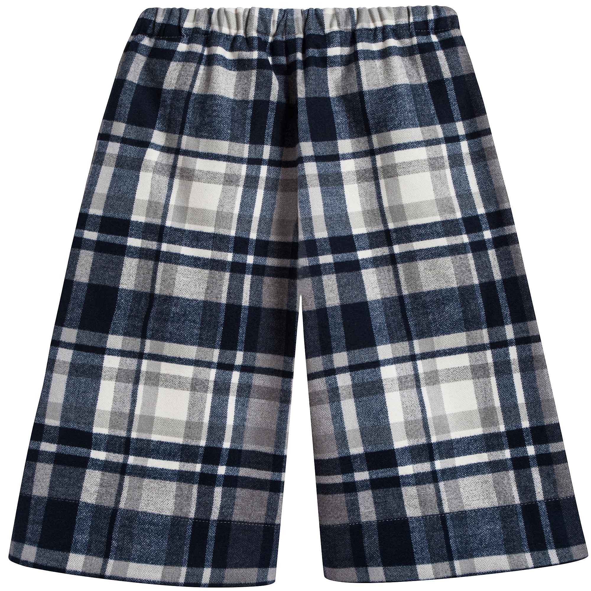 Girls Steel Grey Check Trouesers