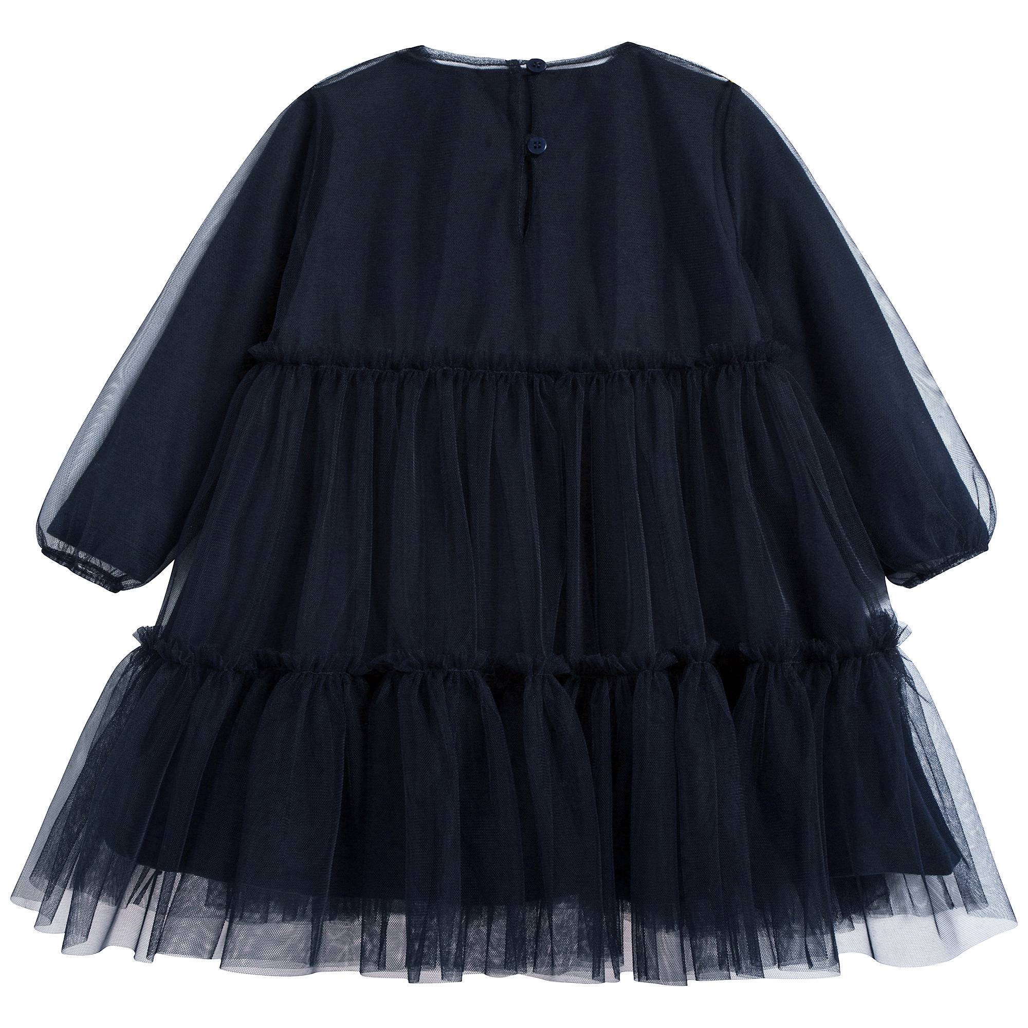 Girls Navy Blue Cotton Dress