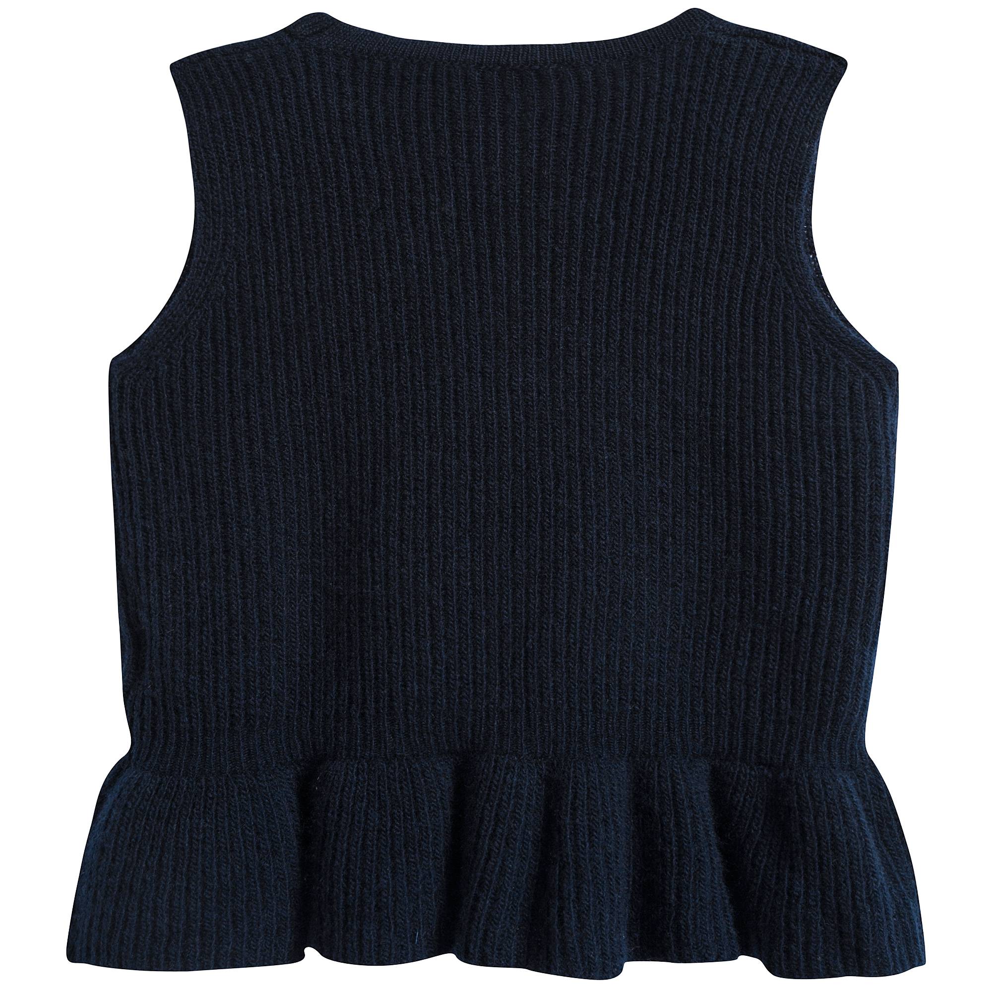 Girls Navy Blue Wool Gilet