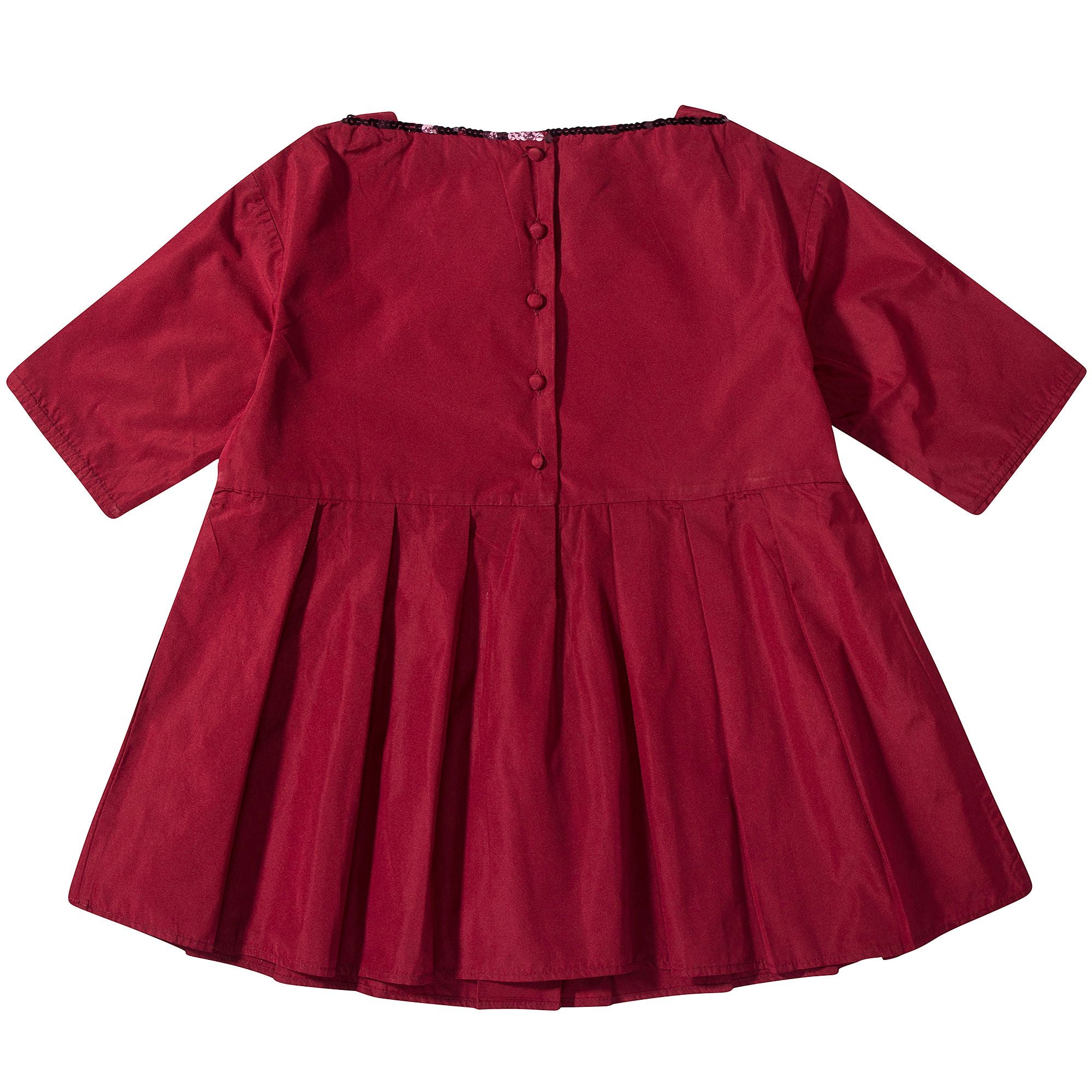 Girls Pompeian Red Woven Party Dress