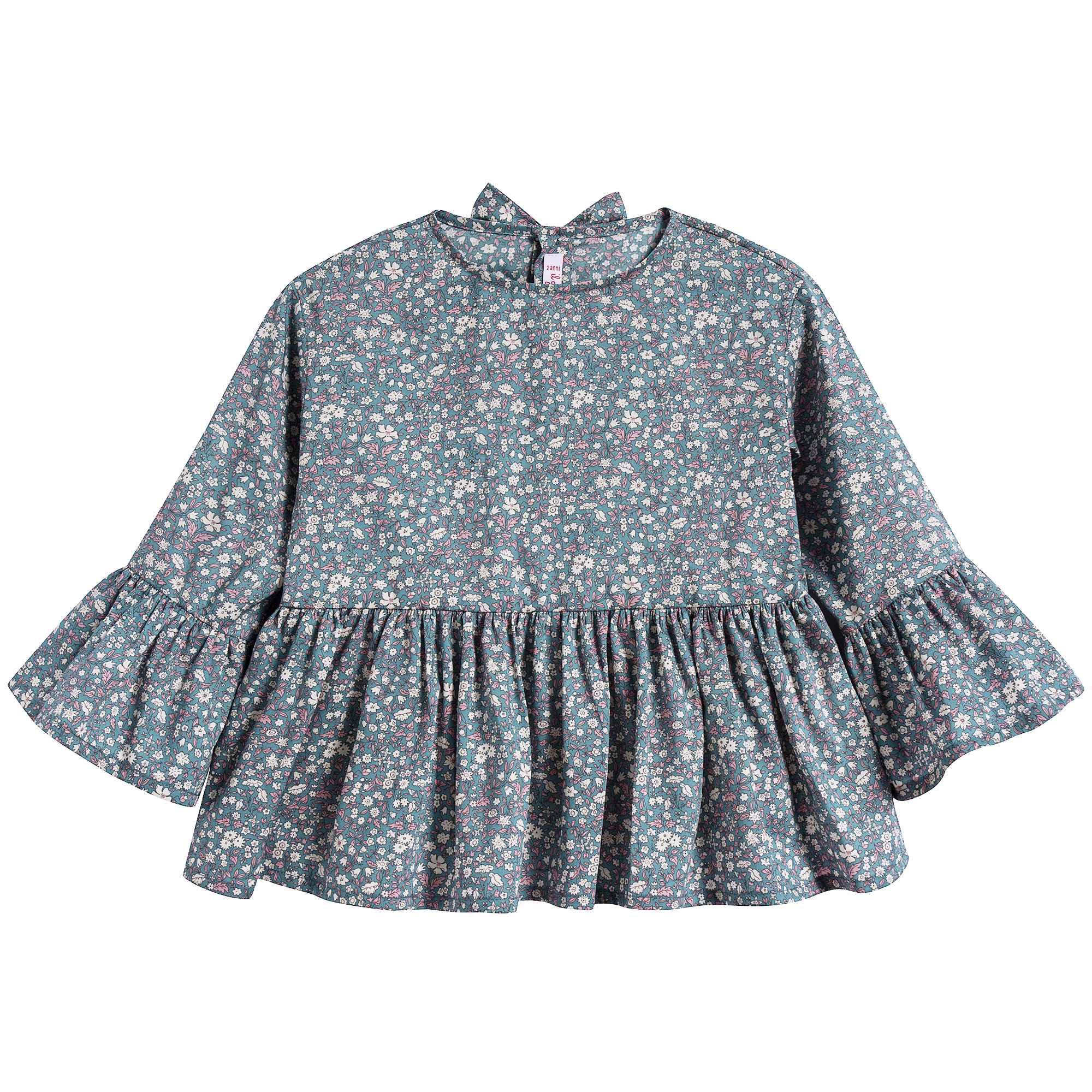 Girls Sage Green Cotton Shirt