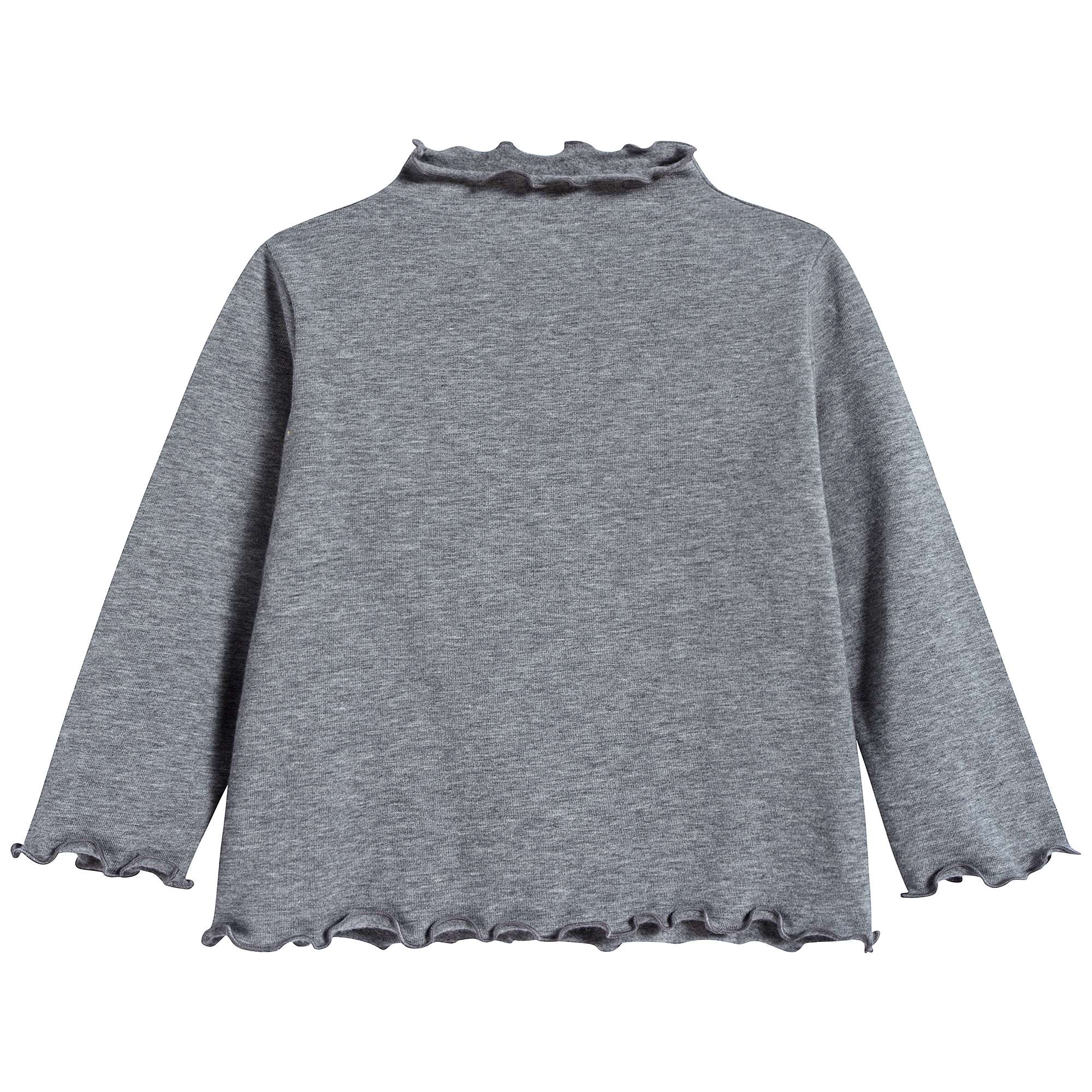 Girls Steel Grey Cotton T-shirt