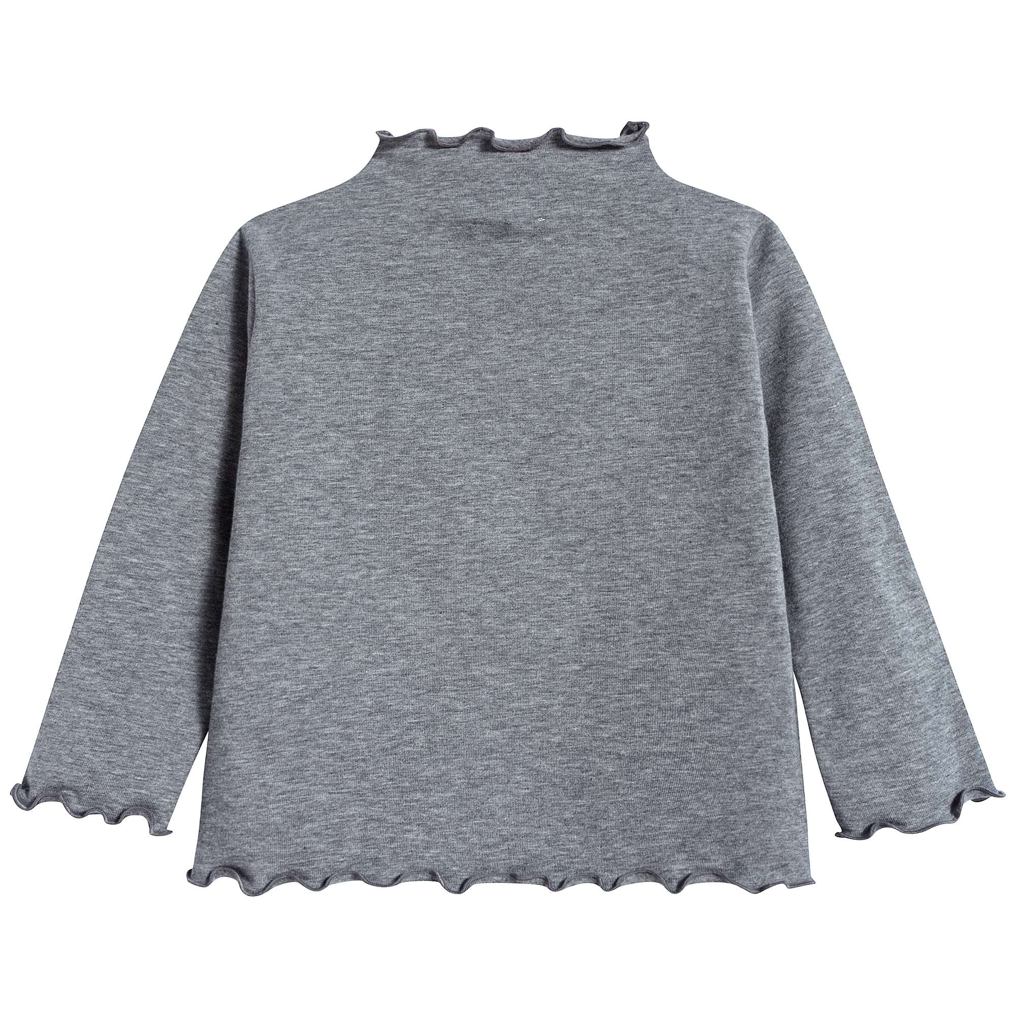 Girls Steel Grey Cotton T-shirt