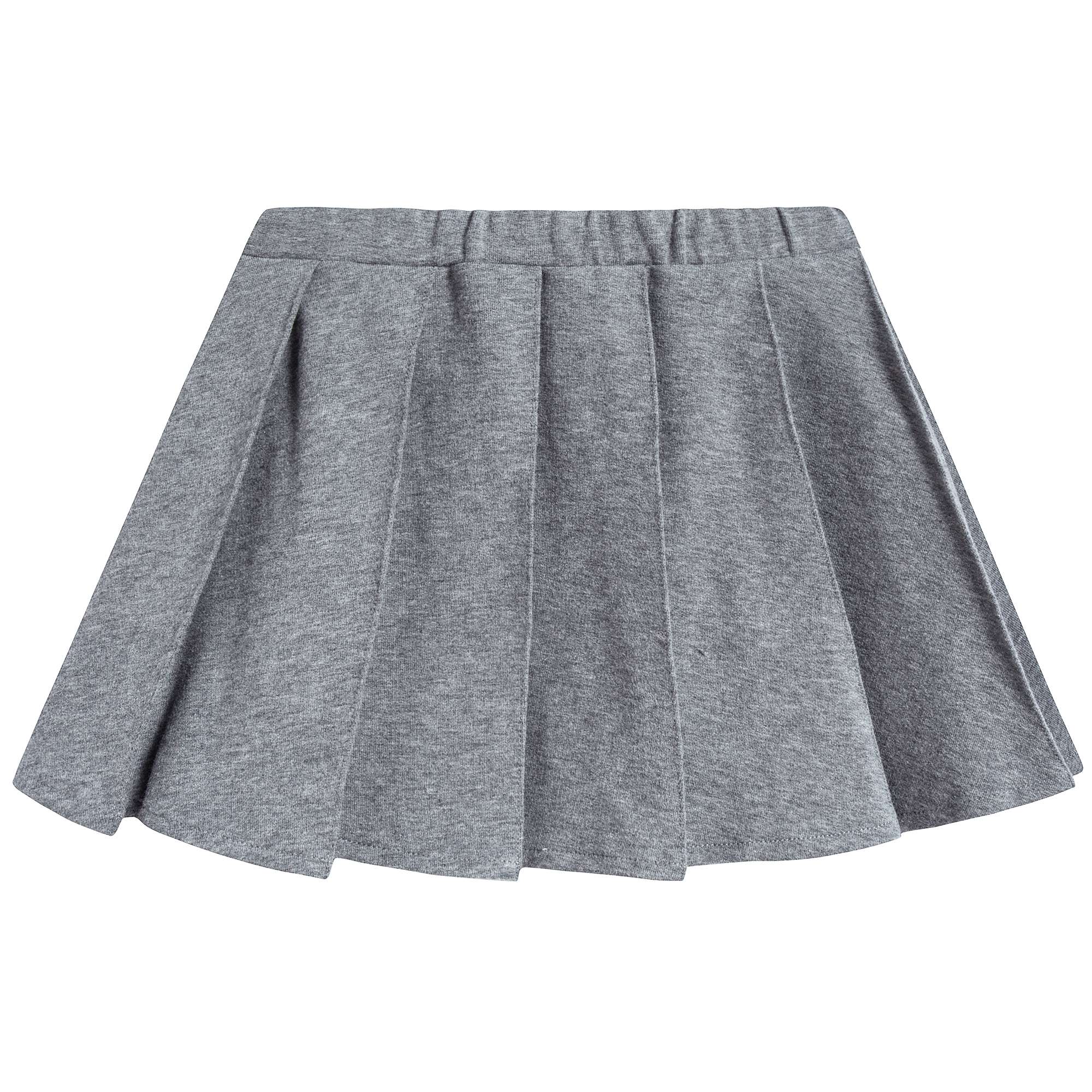 Girls Steel Grey Cotton Skirt