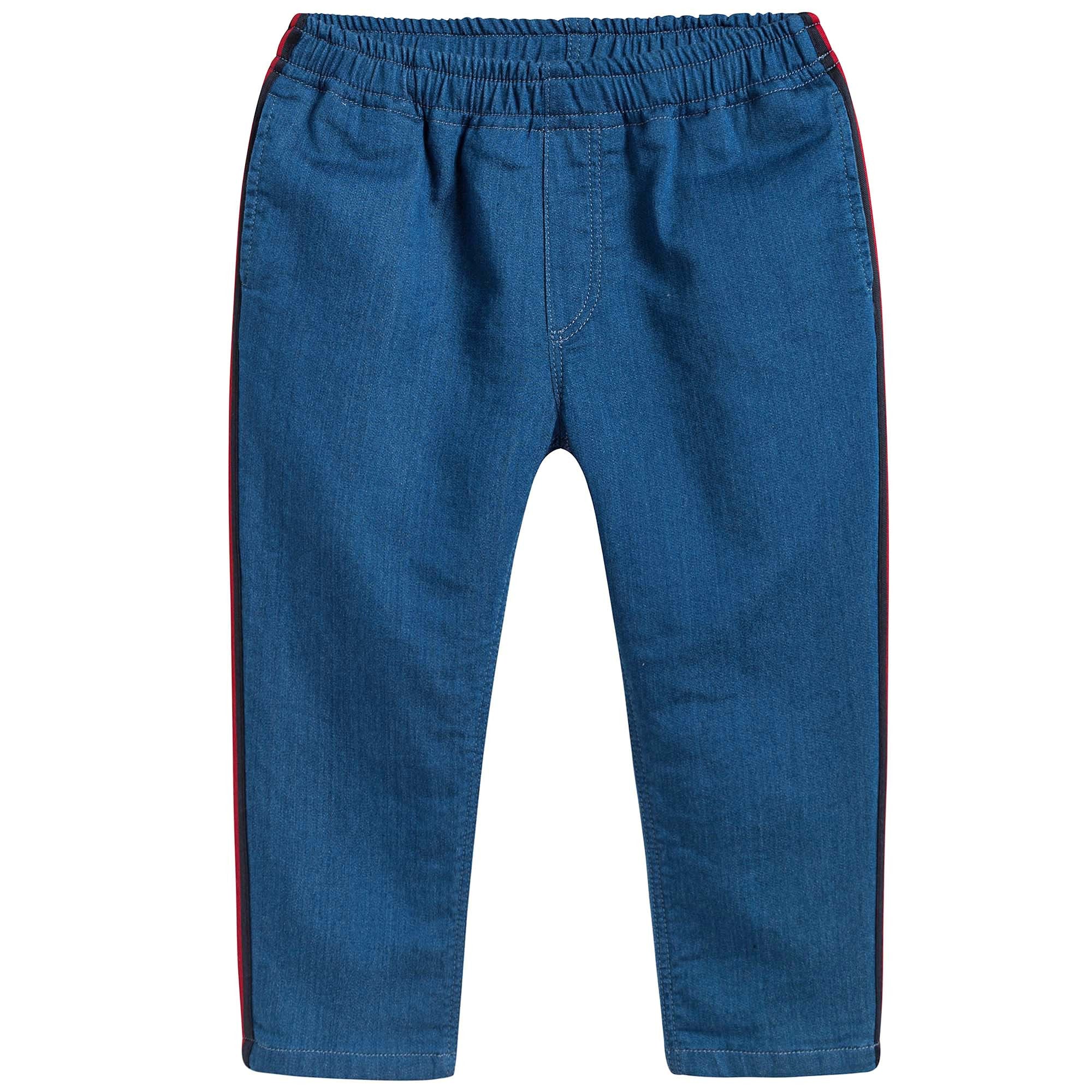 Baby Blue Denim Jeans with Gucci Trim