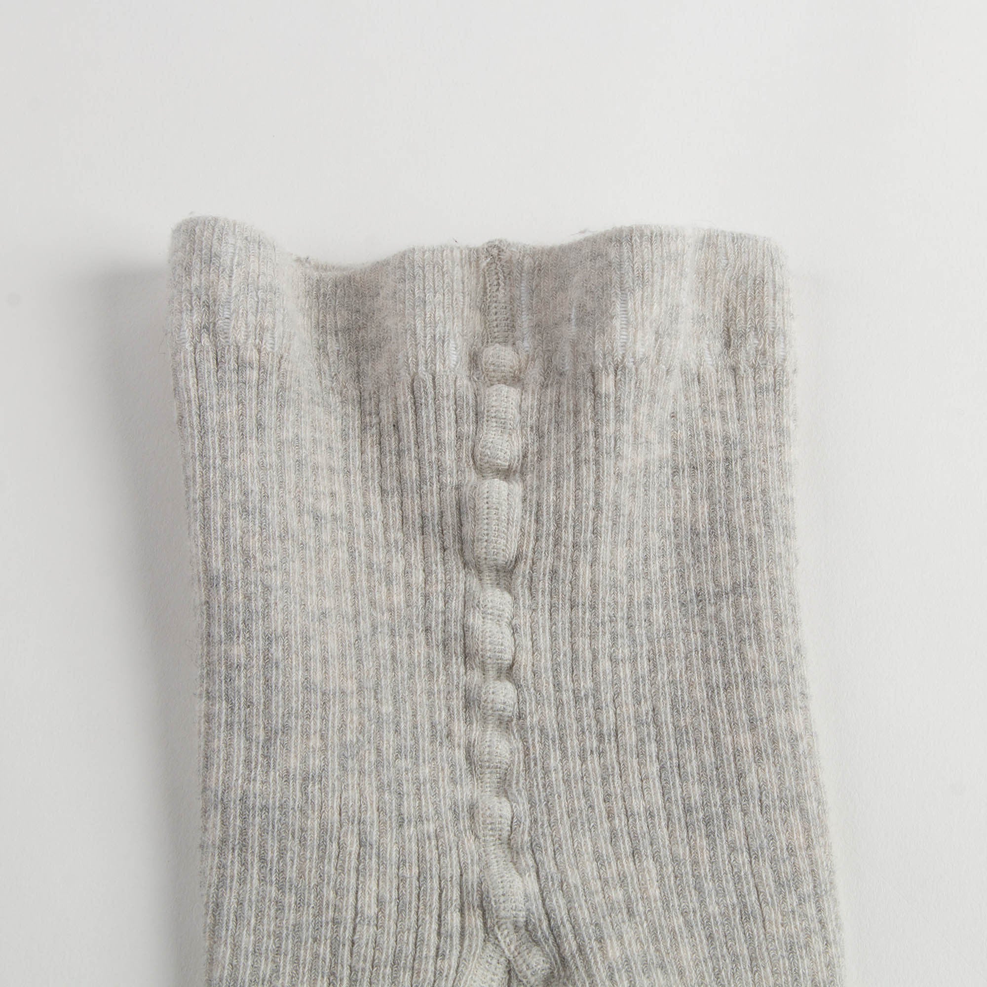 Baby Girls Light Grey Cotton Ribbed Tights - CÉMAROSE | Children's Fashion Store - 5