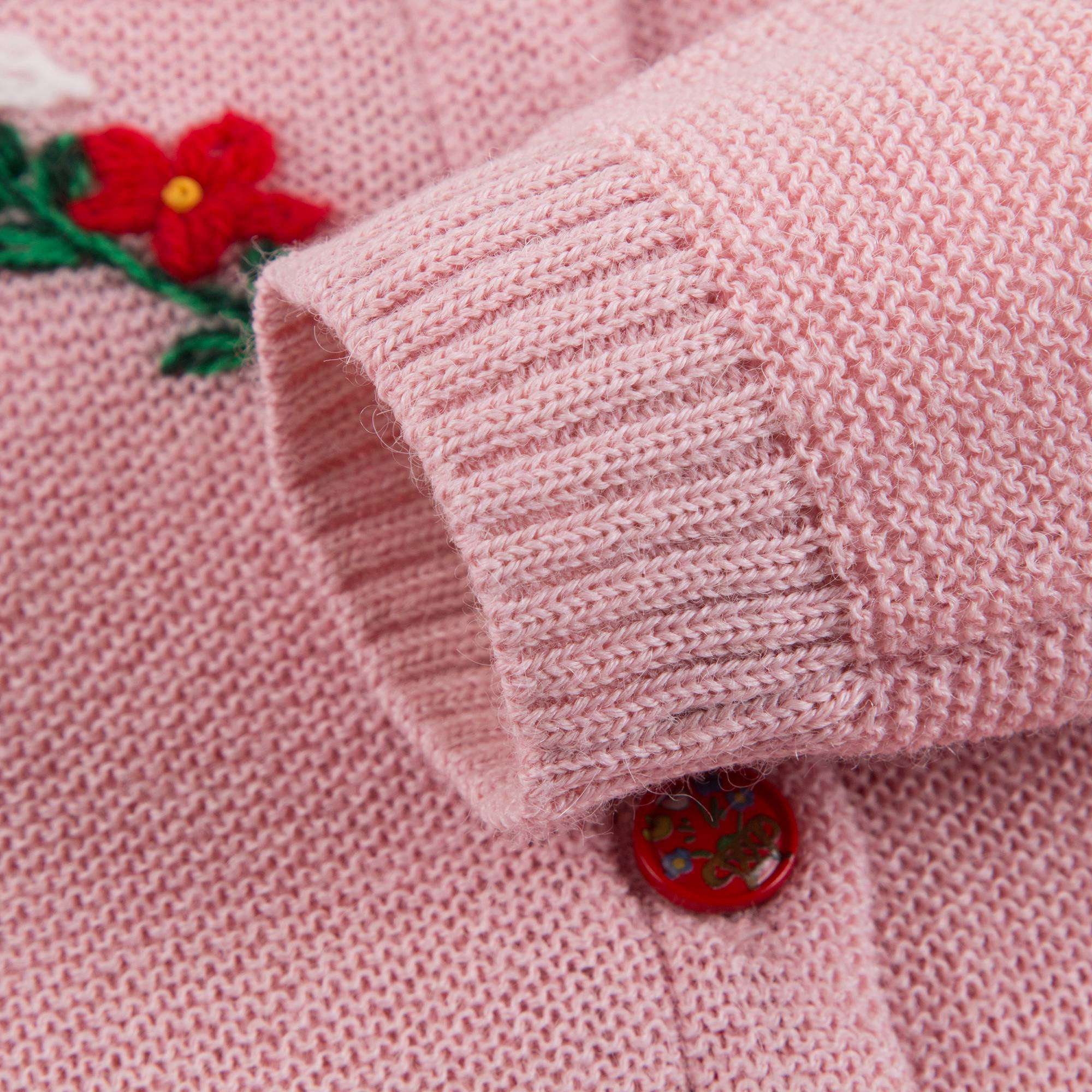 Girls Pink Wool Cardigan
