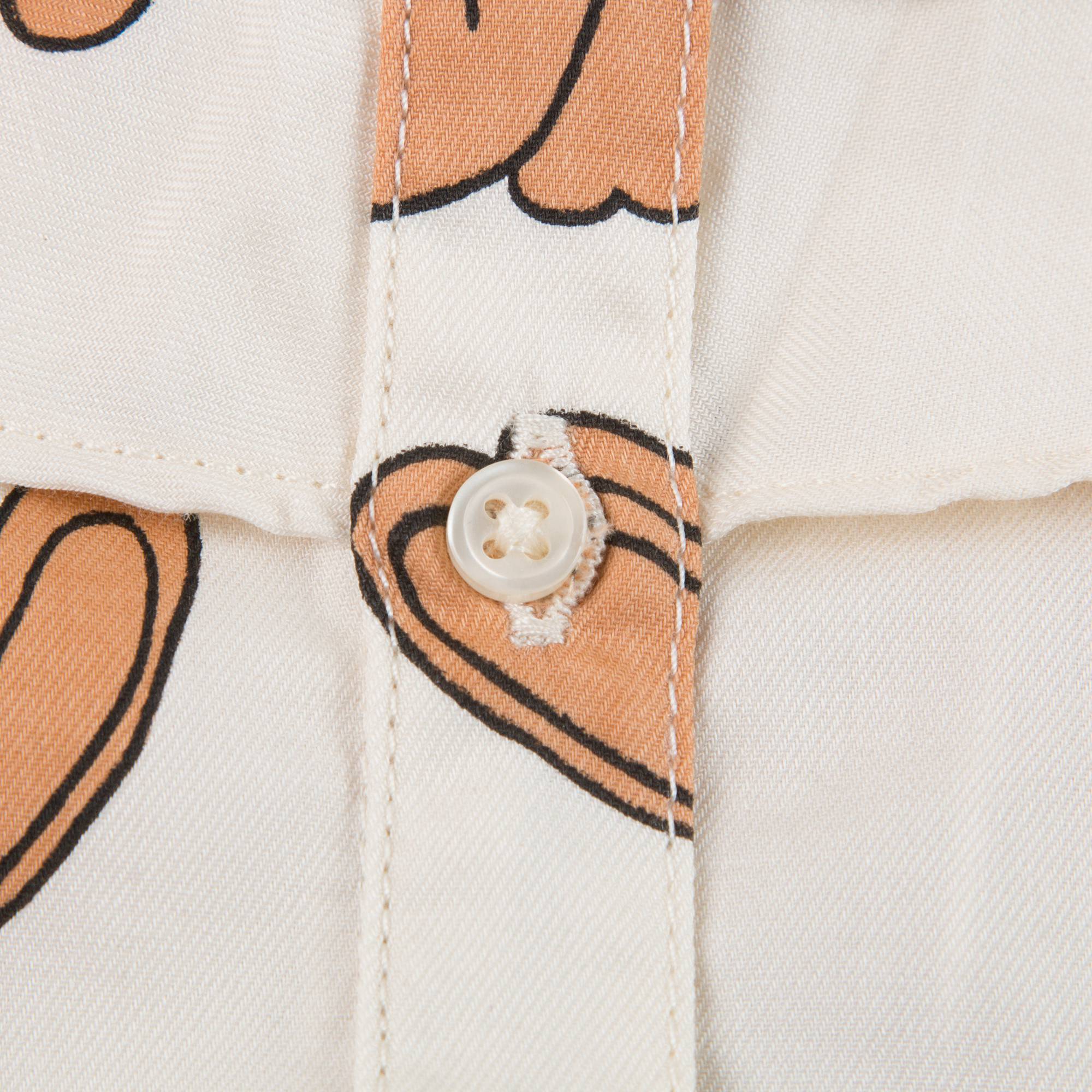 Girls Beige Rabbit Woven Cotton Blouse