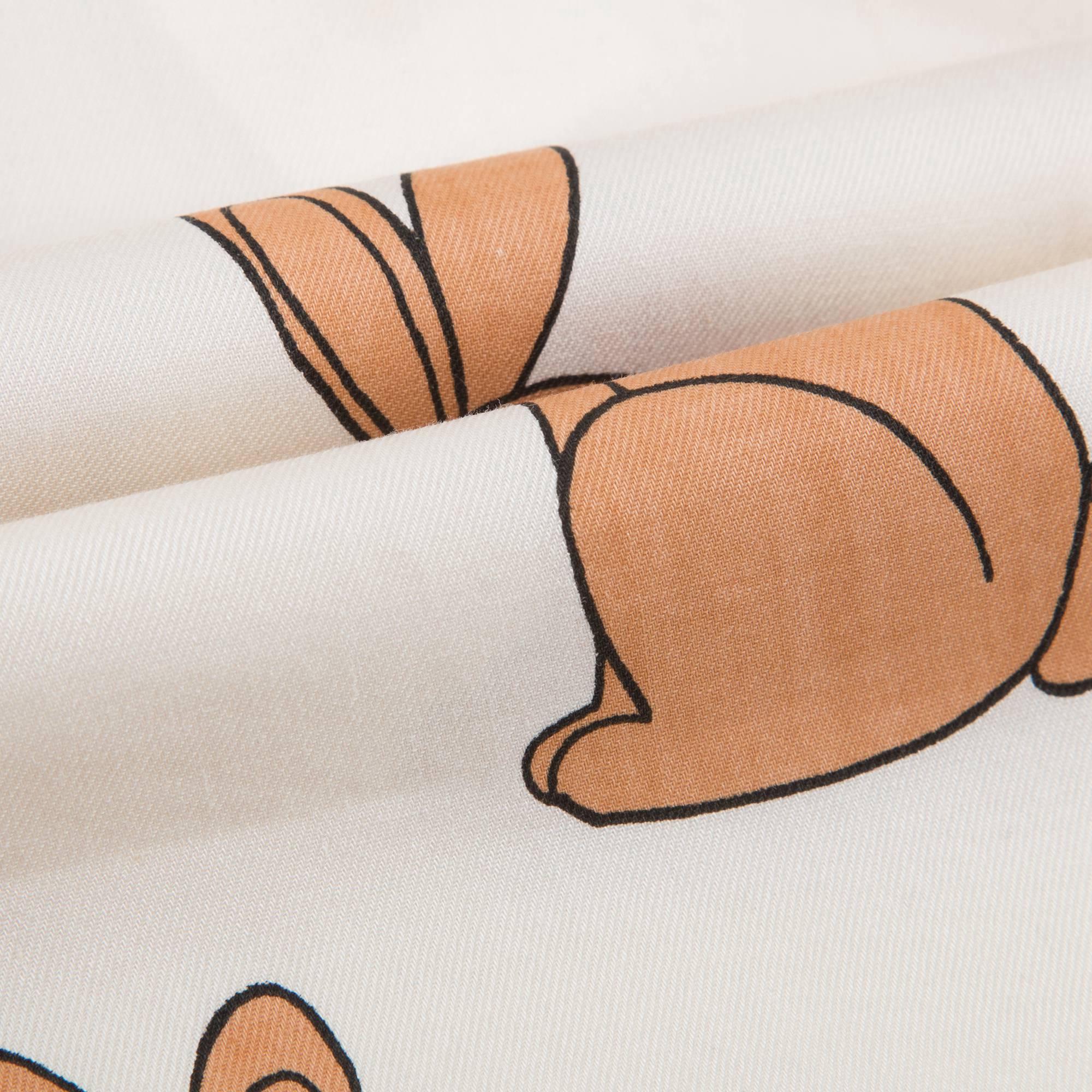 Girls Beige Rabbit Woven Cotton Blouse