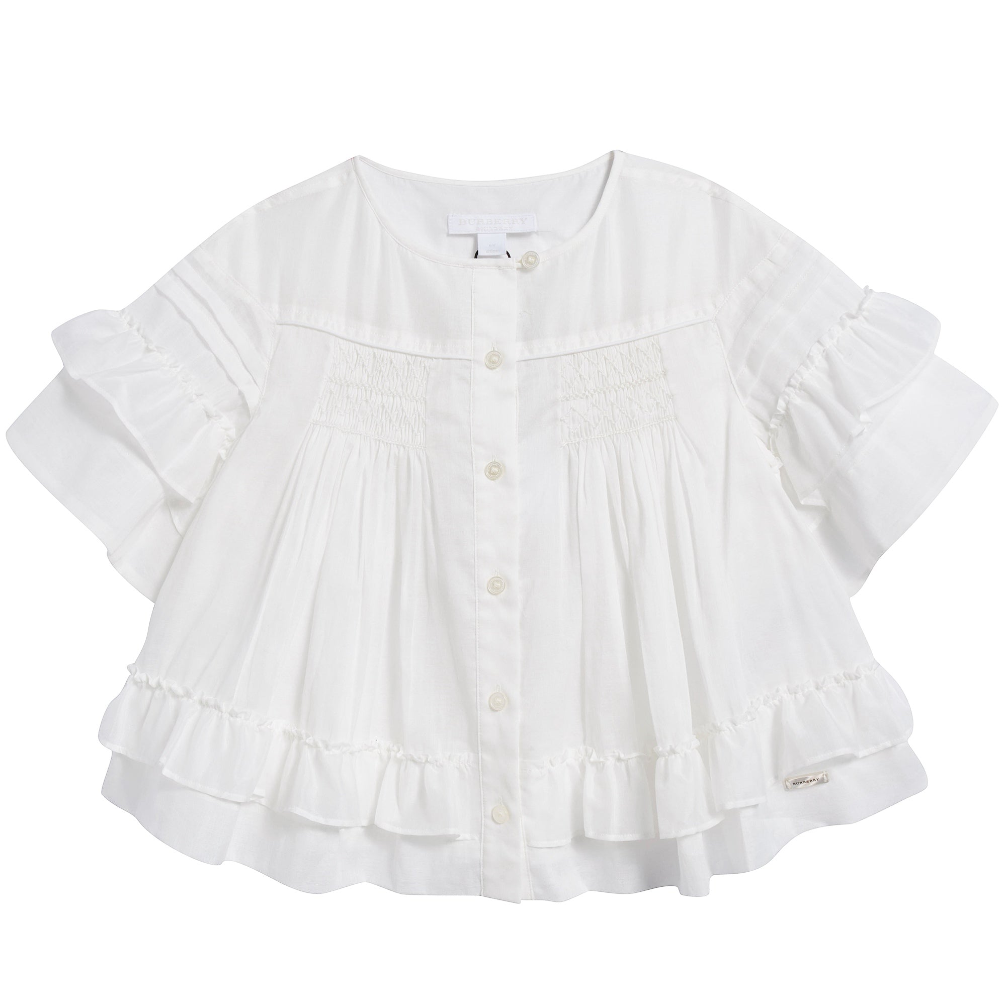 Girls White Cotton Bloues