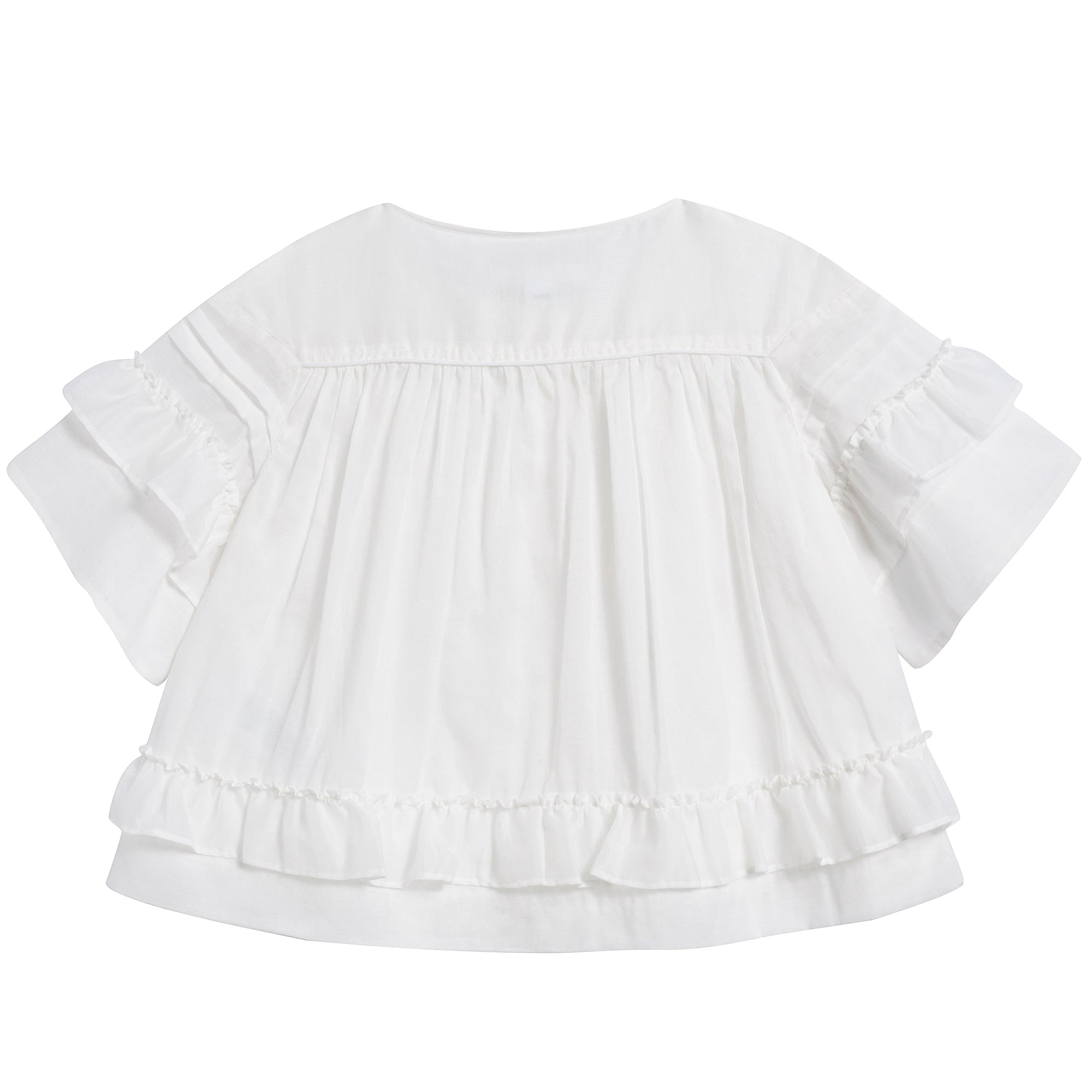 Girls White Cotton Bloues