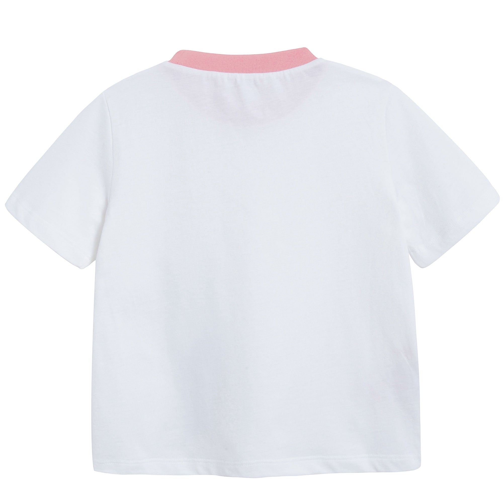 Girls White Cotton T-shirt