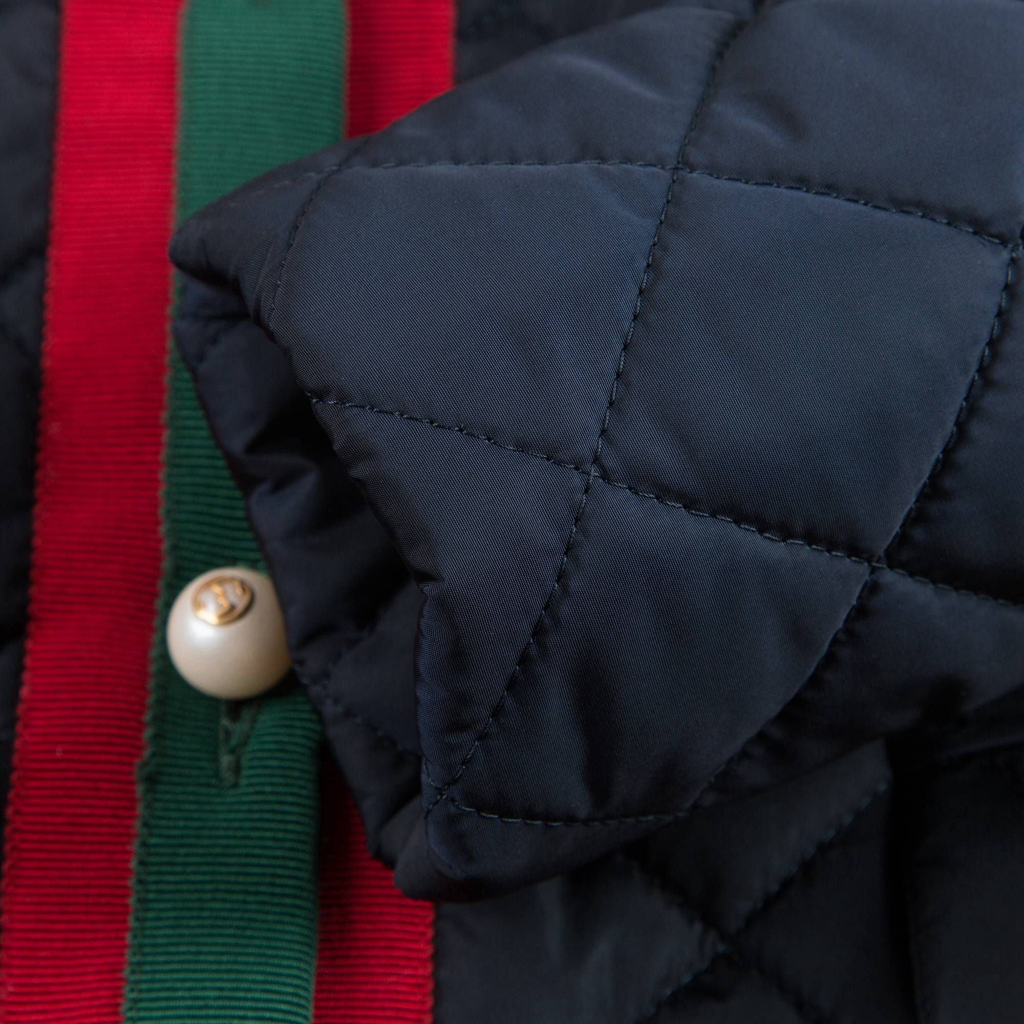 Girls Navy Blue Quilted Coat