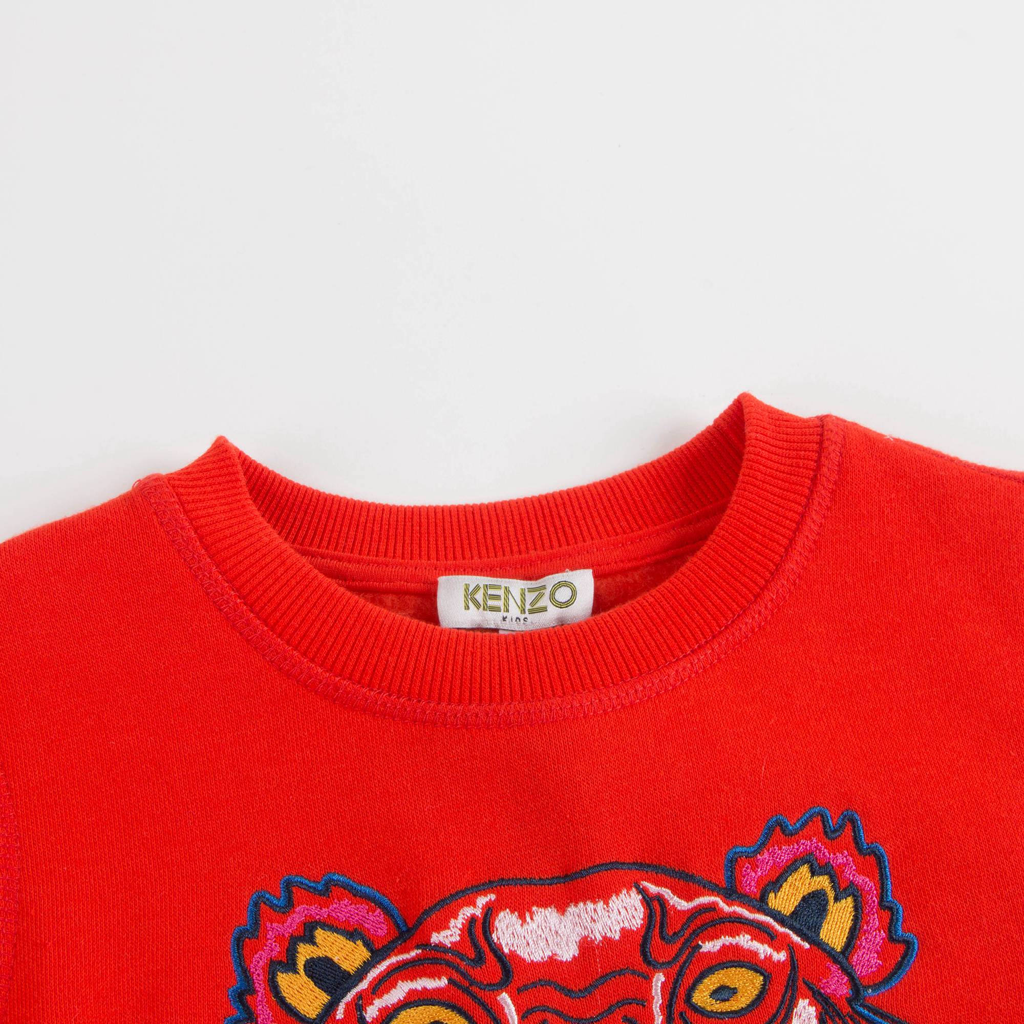 Girls Dark Orange Tiger Logo Sweatshirt