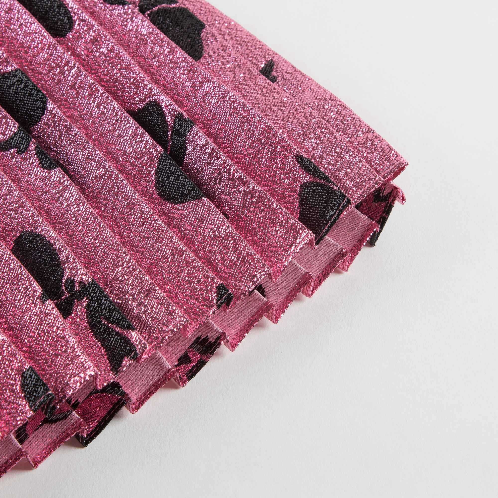 Girls Pink Silk Lurex Skirt