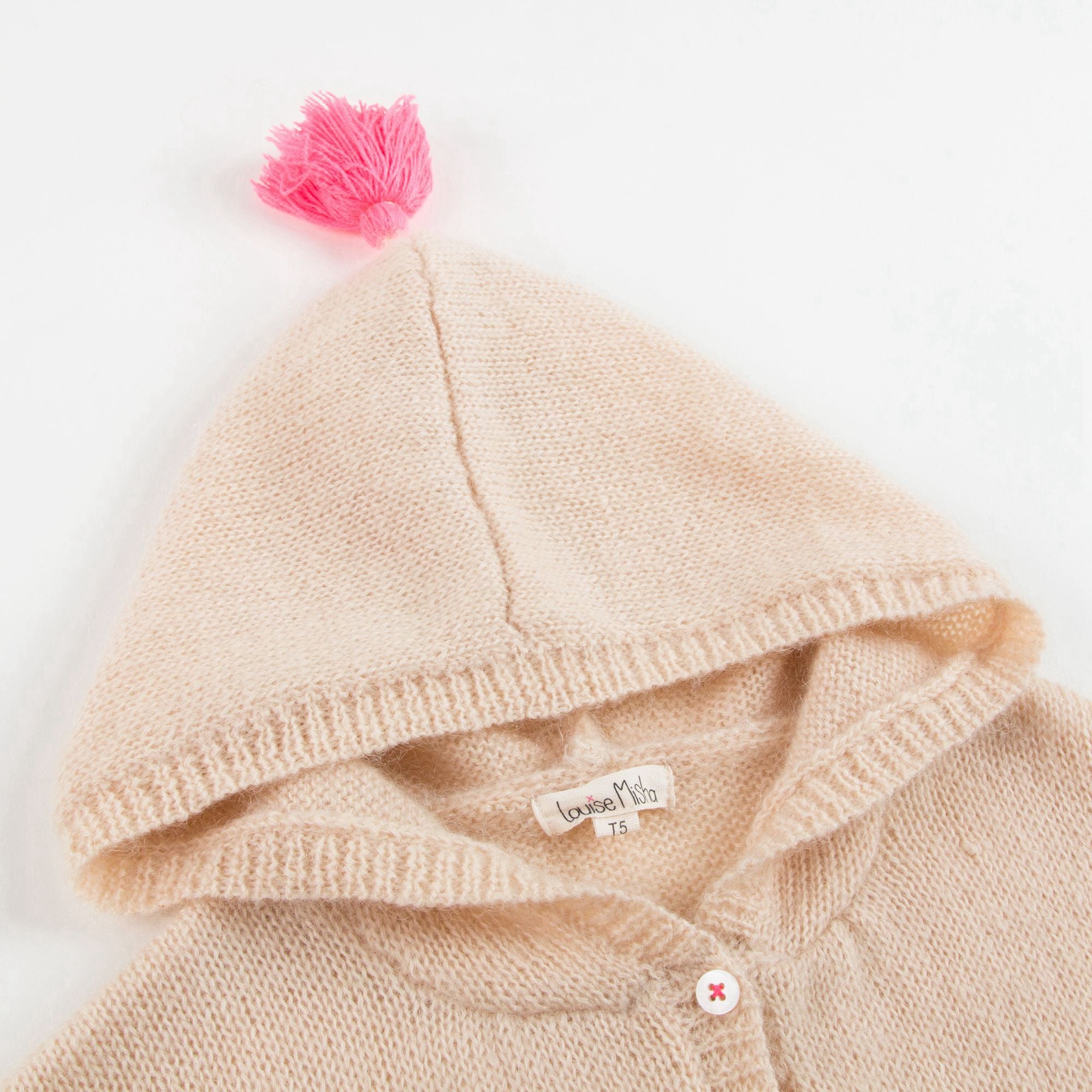 Girls Beige Zip-up Cape