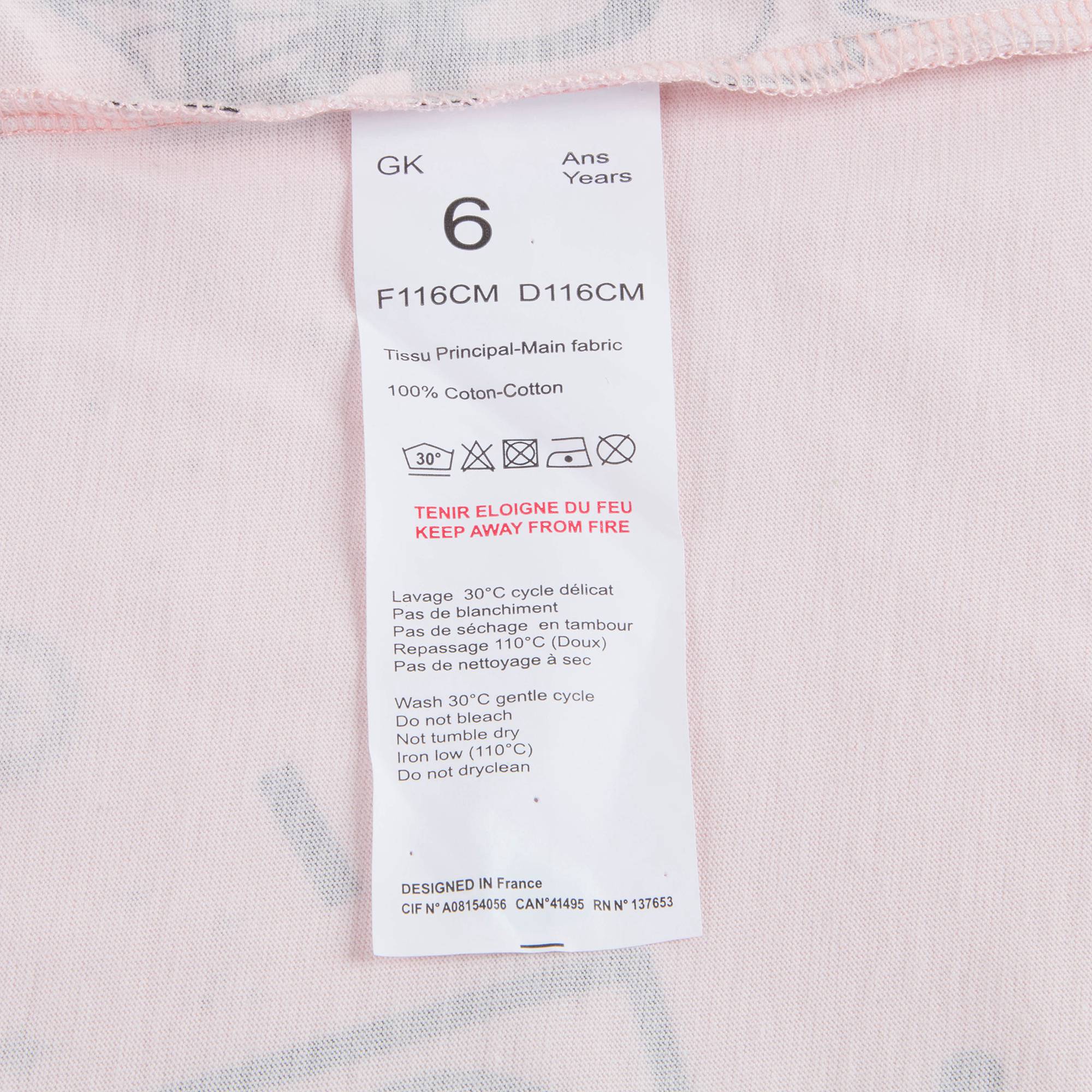 Girls Light Pink Logo Cotton T-shirt