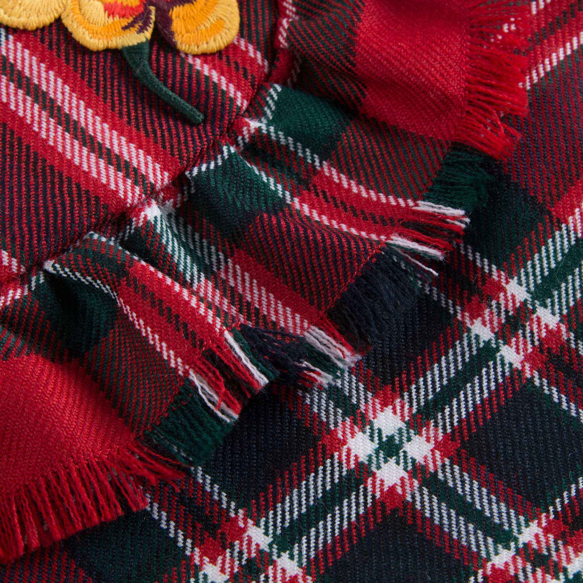 Girls Red Checked Wool Dress