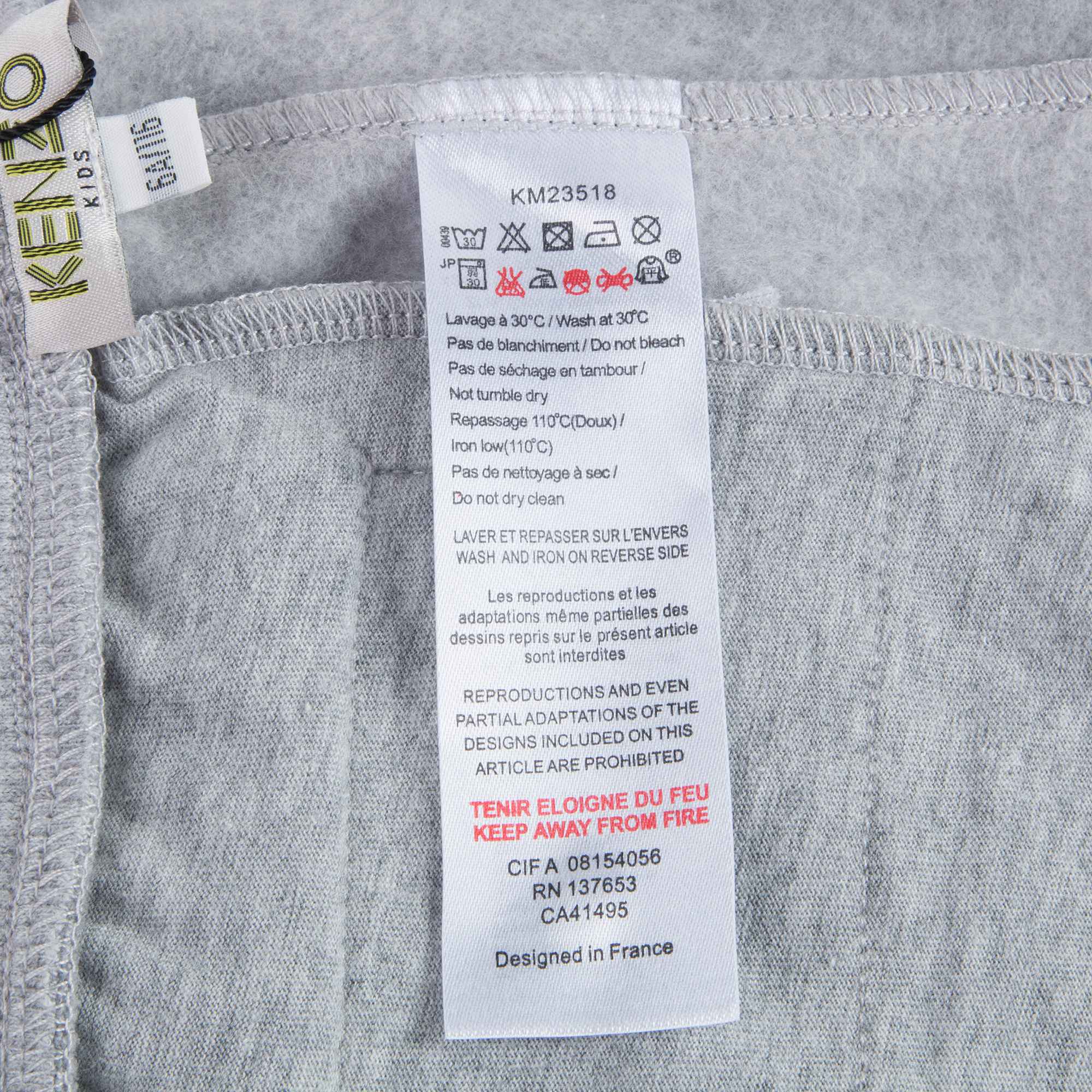 Girls Marl Grey Logo Cotton Trousers