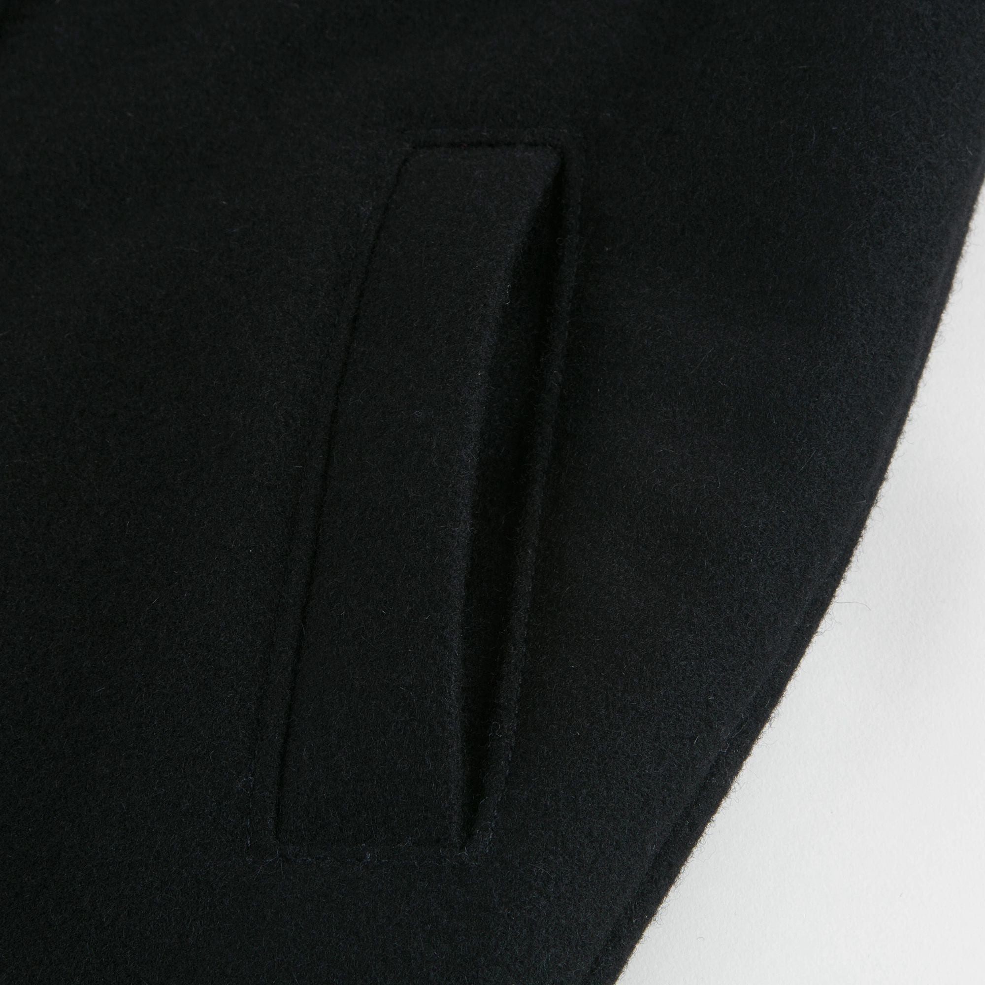Girls Black & Grey Wool Coat