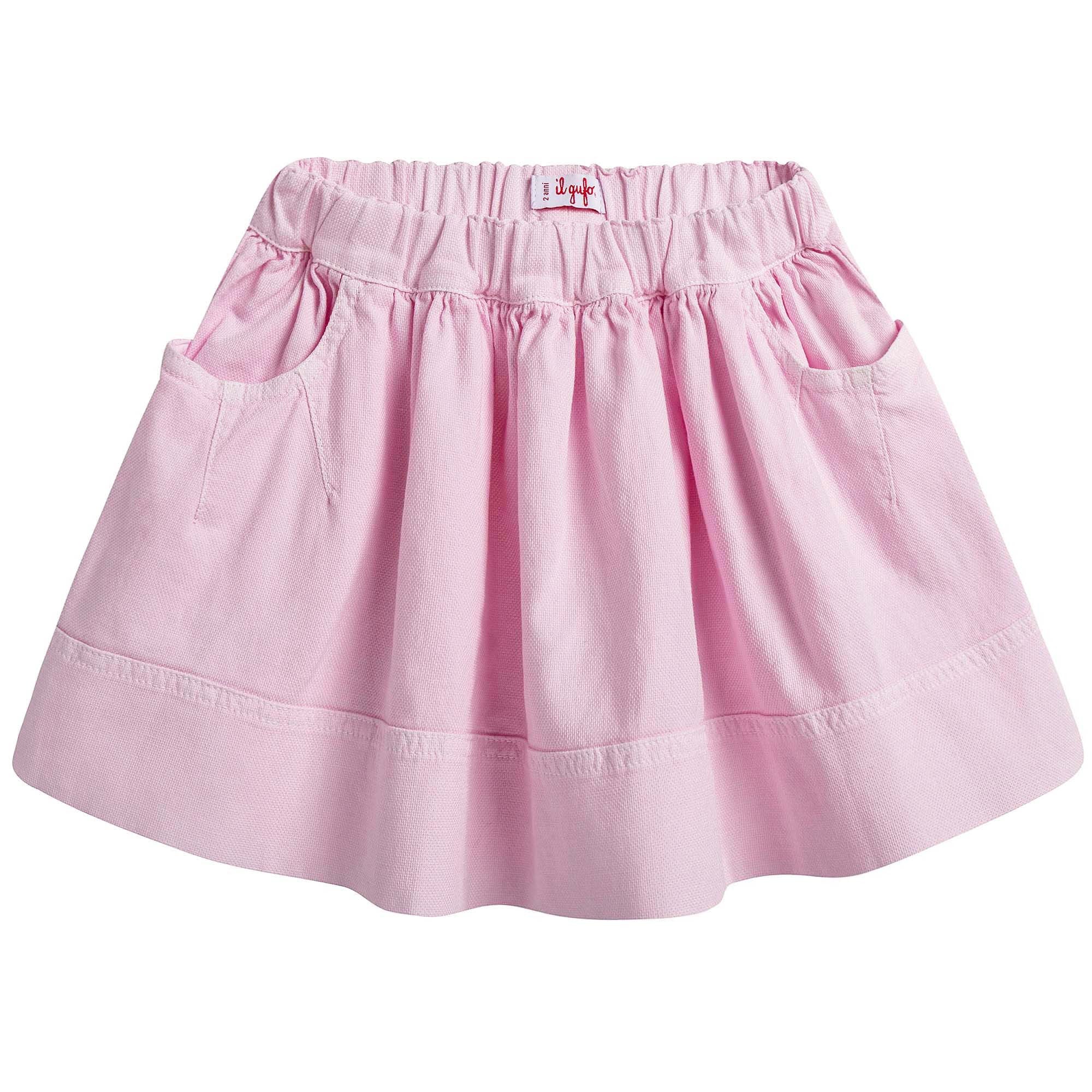 Girls Pink Cotton Skirt