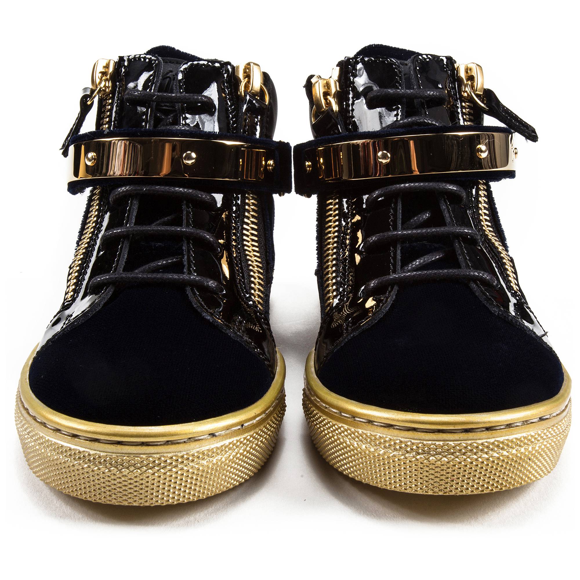 Girls & Boys Velvet Navy Velvet Sneaker