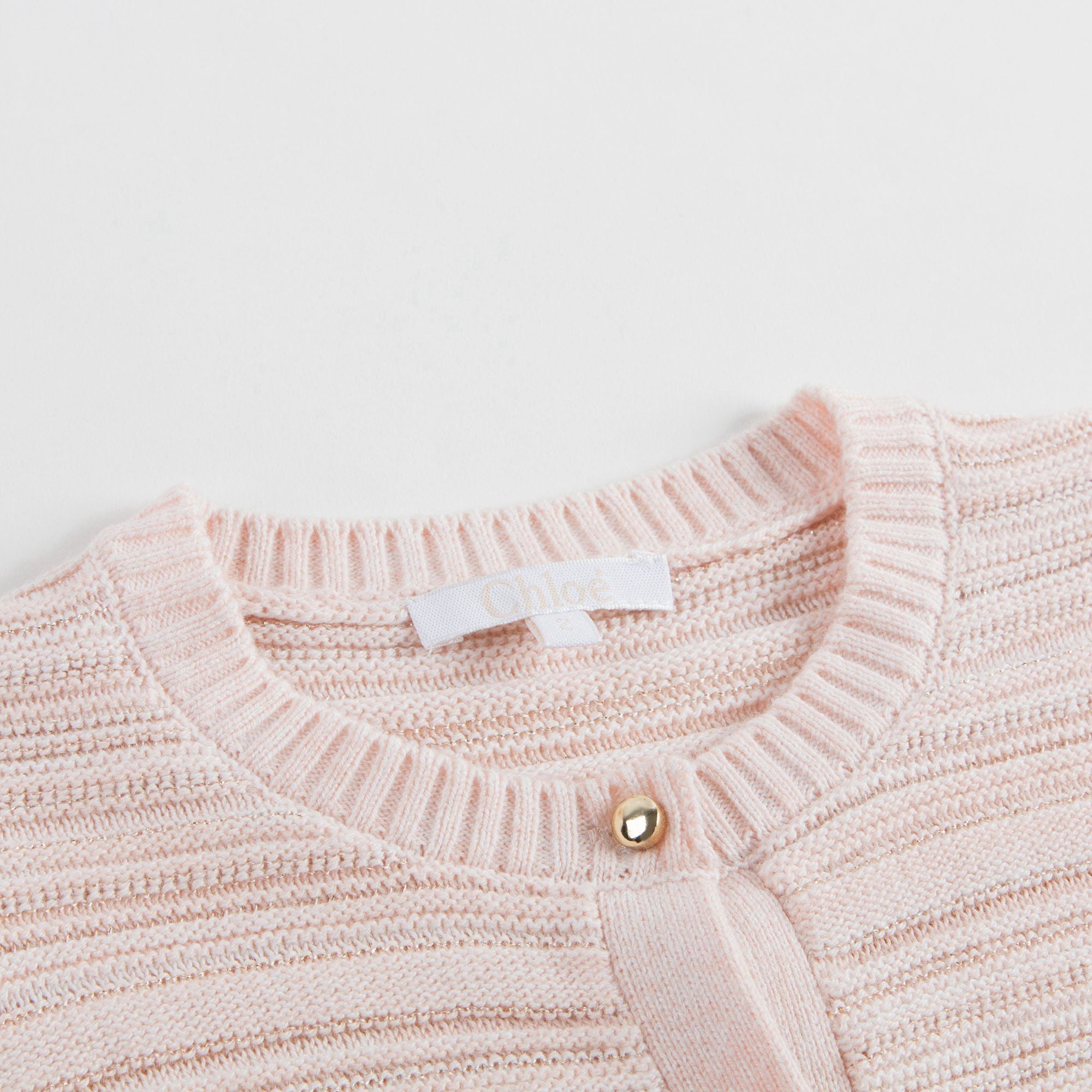 Girls Pink Stripes Knitted Cardigan