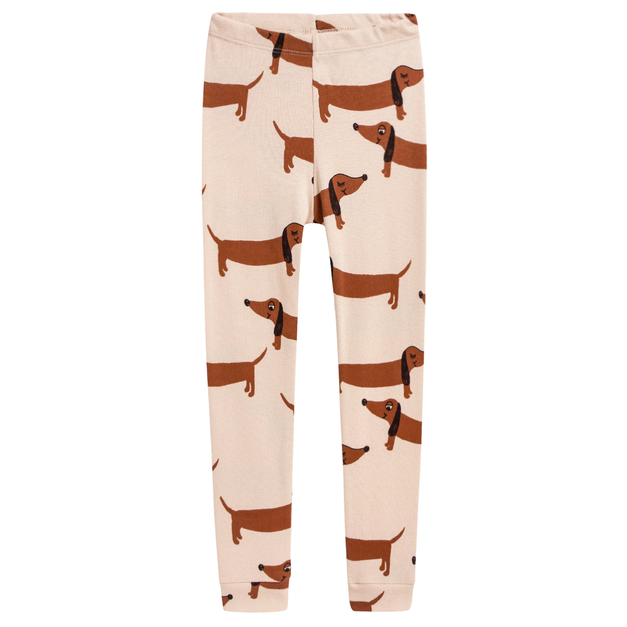 Girls Beige Organic Cotton "Dog" Trousers