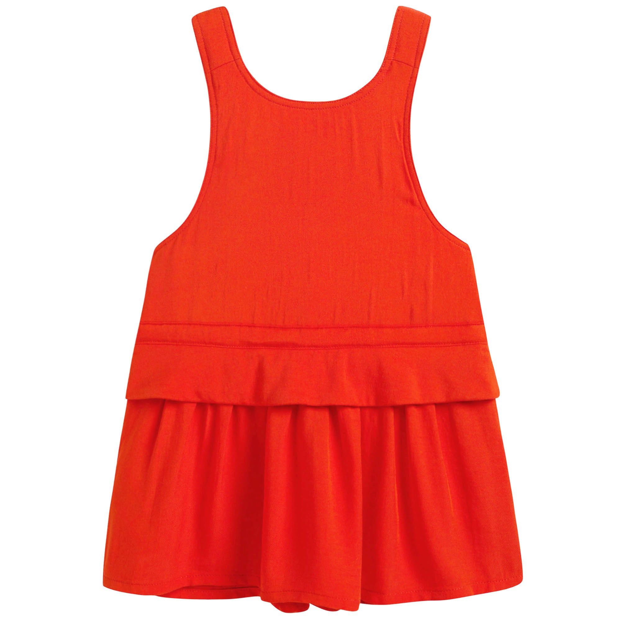 Girls Red Viscose Pinafore Dress
