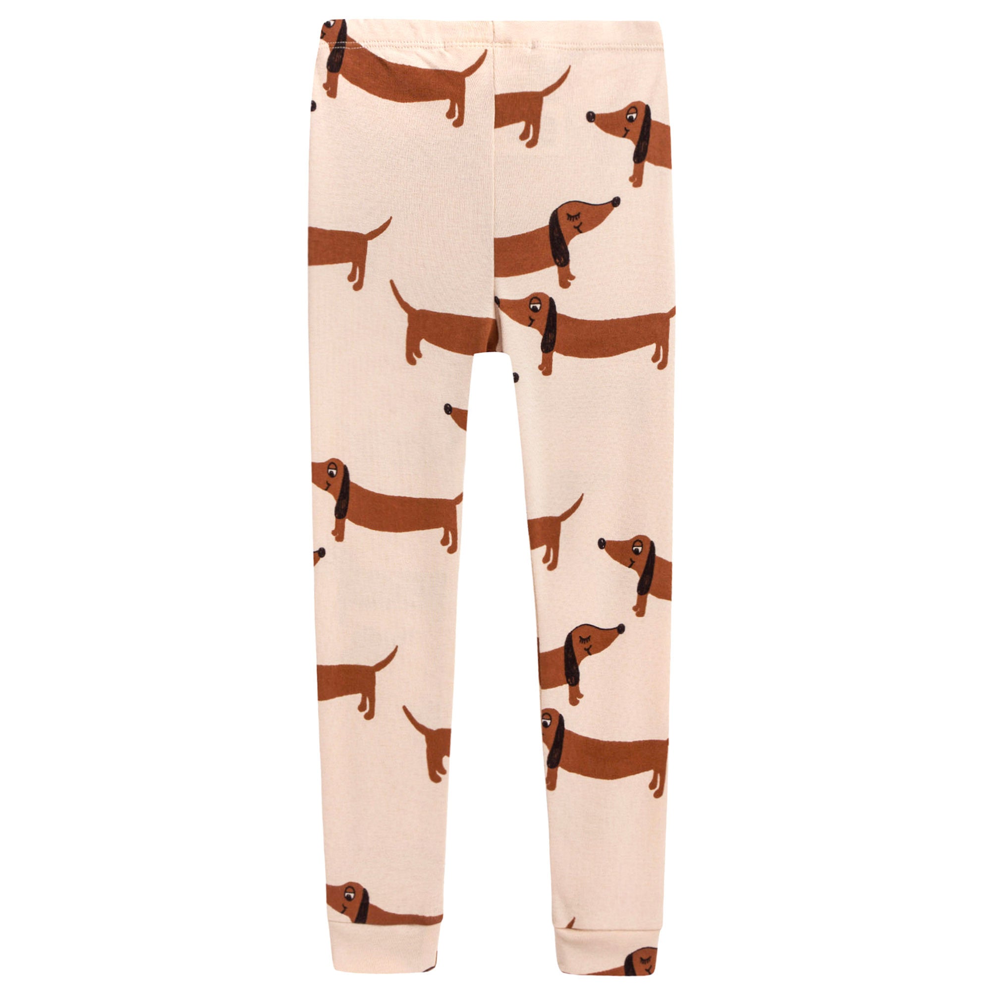 Girls Beige Organic Cotton "Dog" Trousers