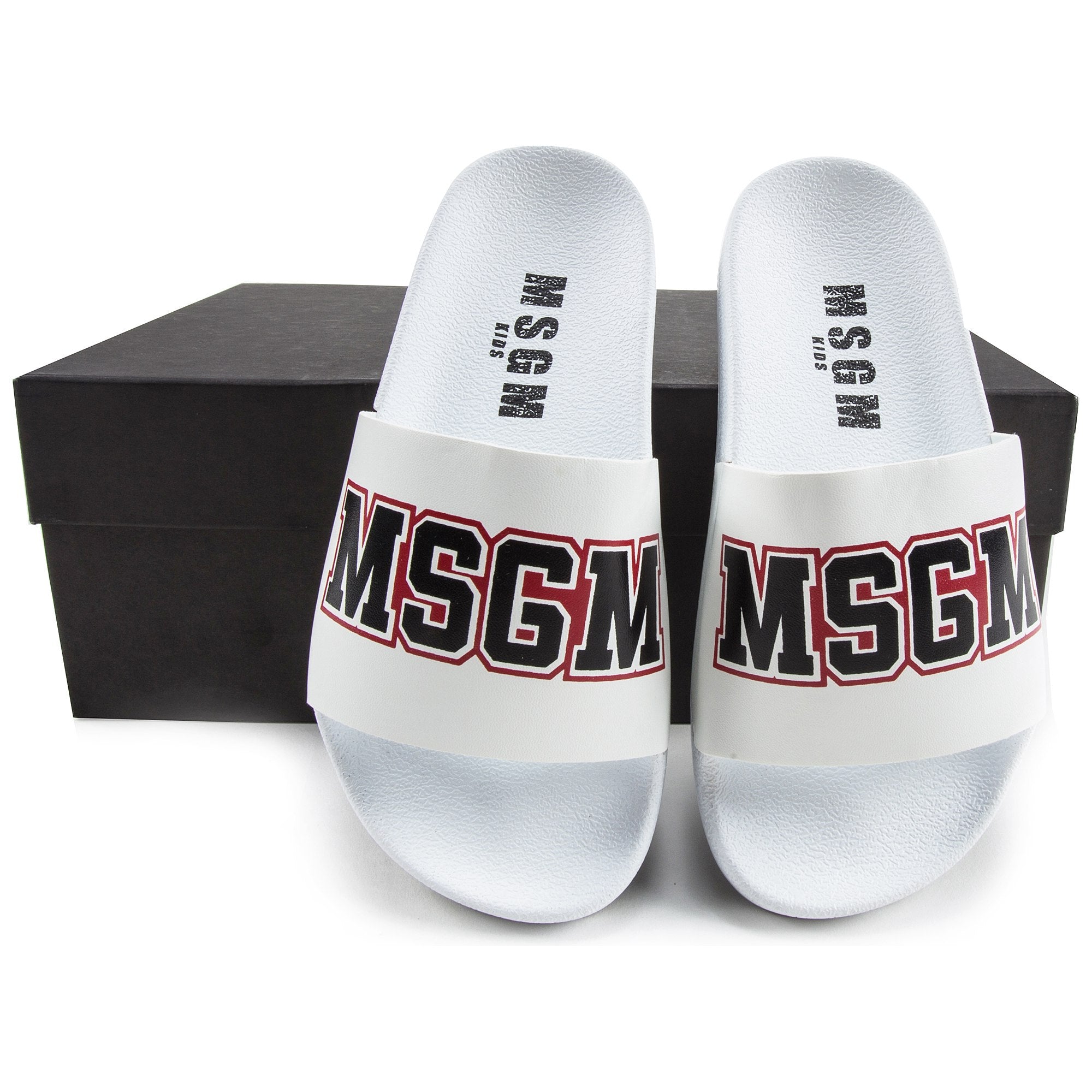 Girls & Boys White Logo Slipper