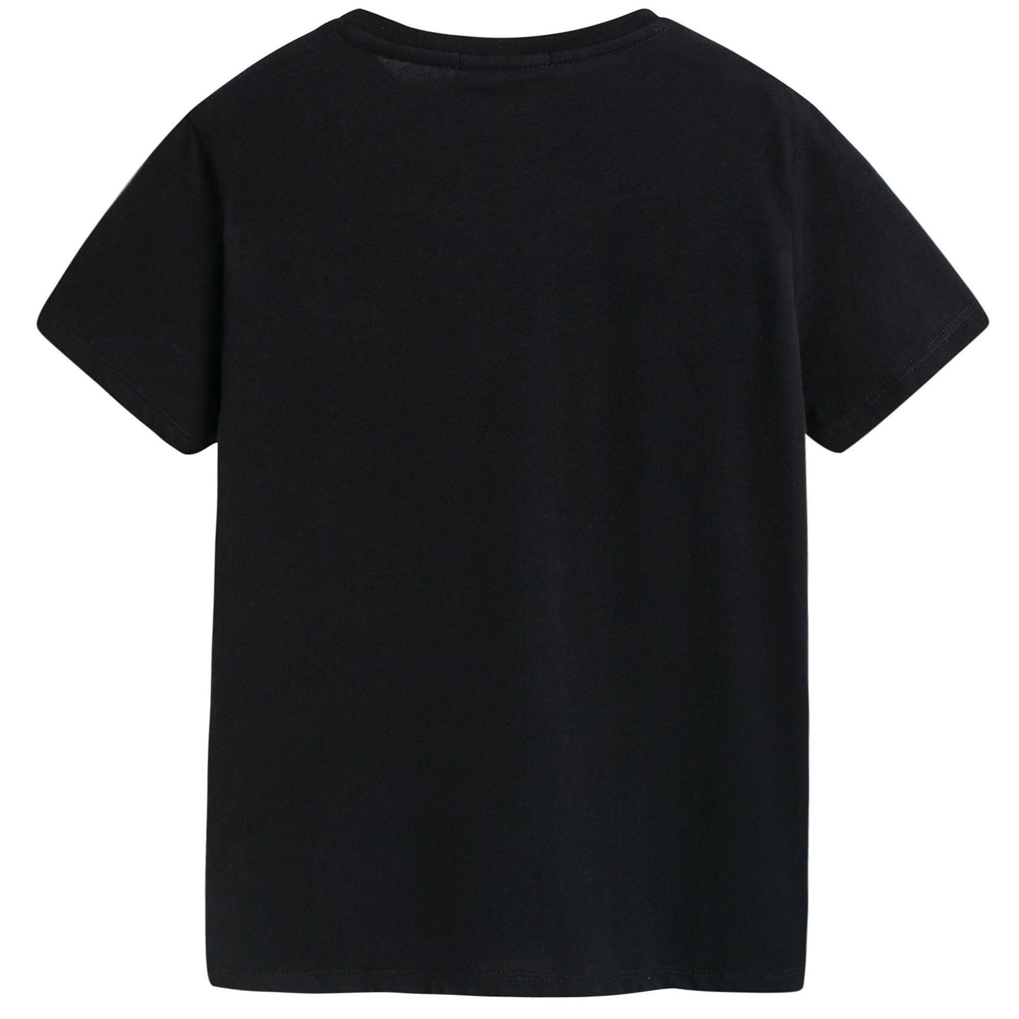 Girls Black Cotton Jersey T-shirt With Cortex Trim