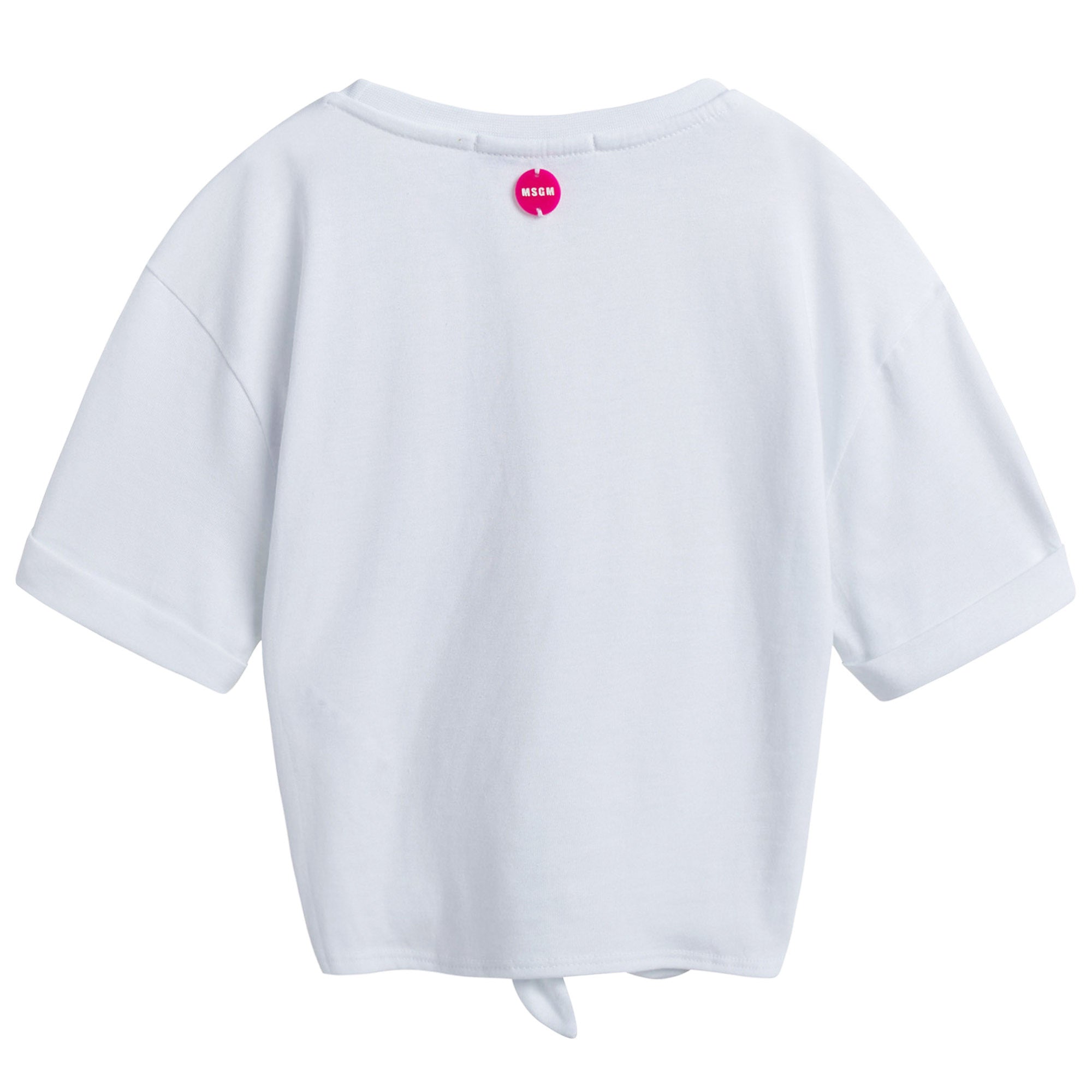 Girls White Cotton T-shirt
