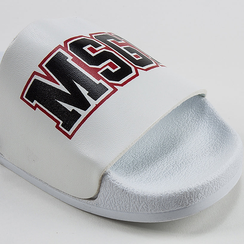 Girls & Boys White Logo Slipper