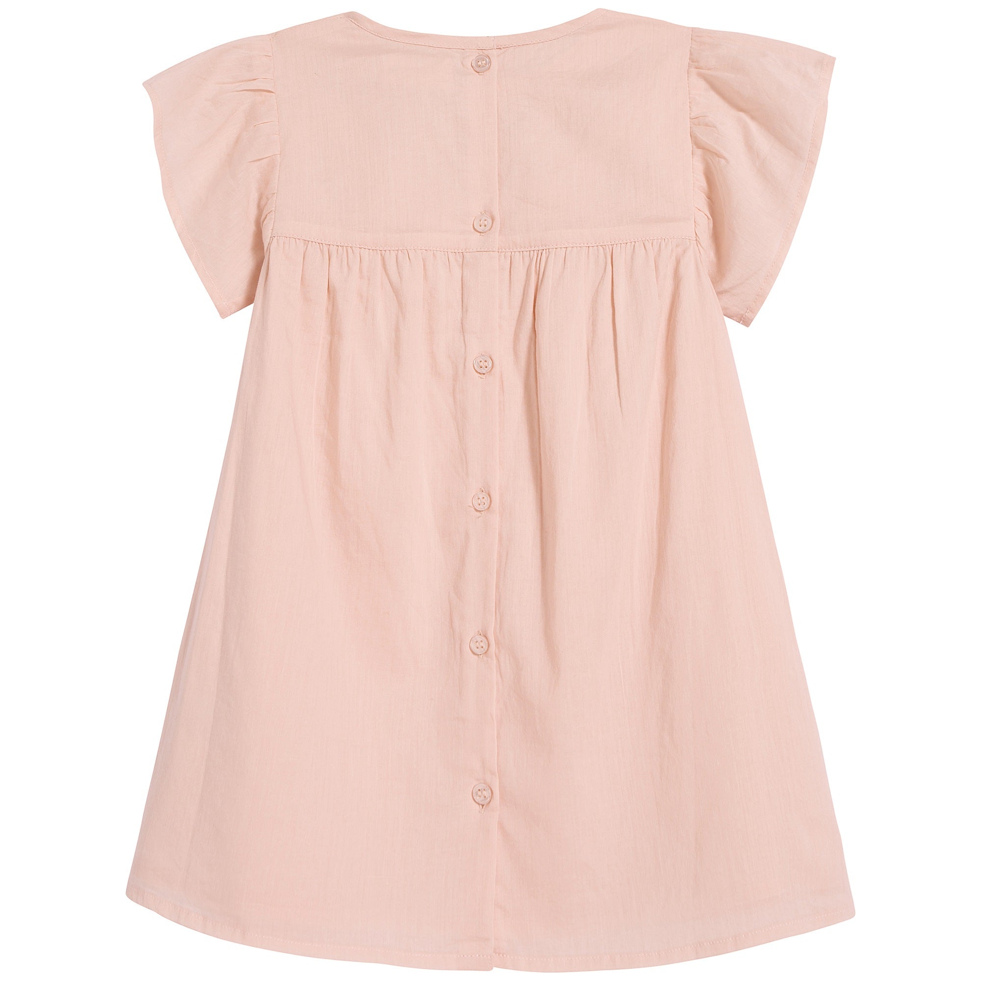 Baby Girls Pink Embroidered Cotton Dress