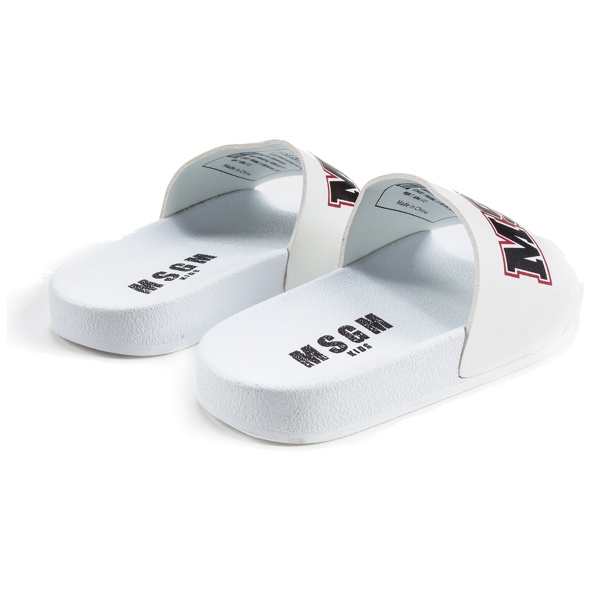 Girls & Boys White Logo Slipper