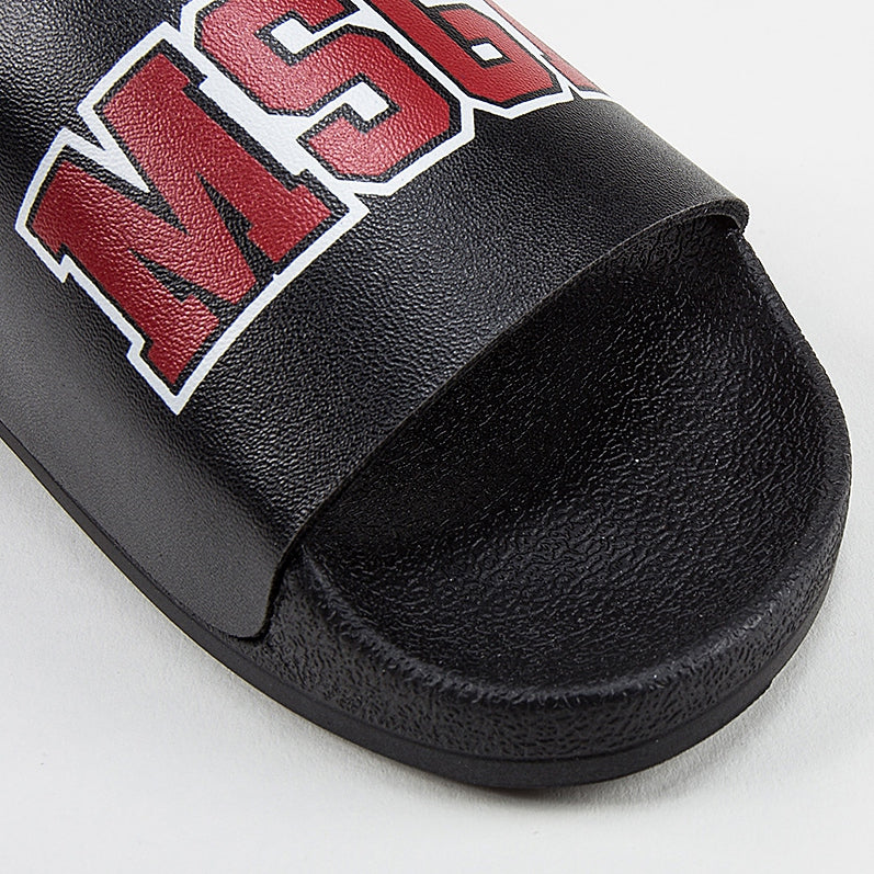 Girls & Boys Black Logo Slipper