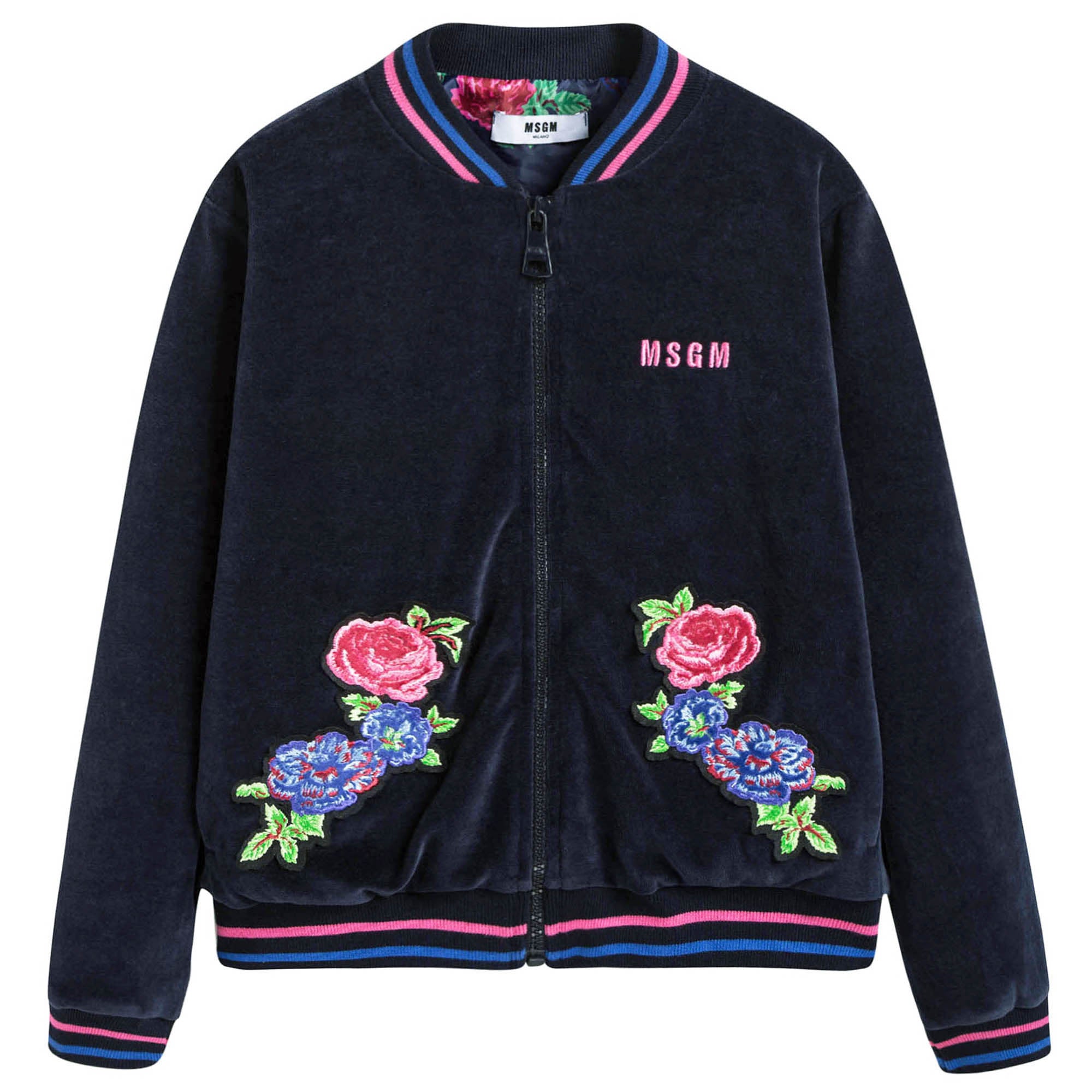 Girls Blue Velvet Jacket